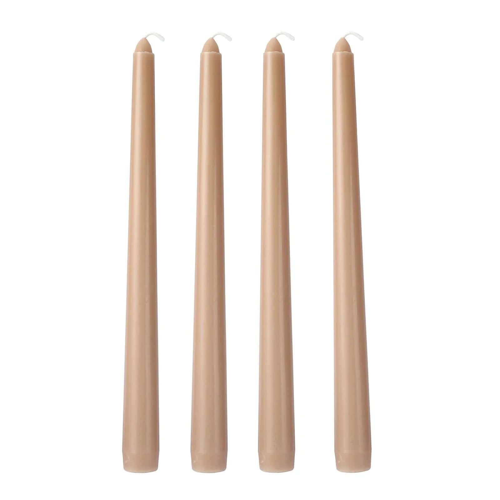 12-Pack Taper Candles Premium Wax Design Beige - Unscented Candles for Upscale Settings 10