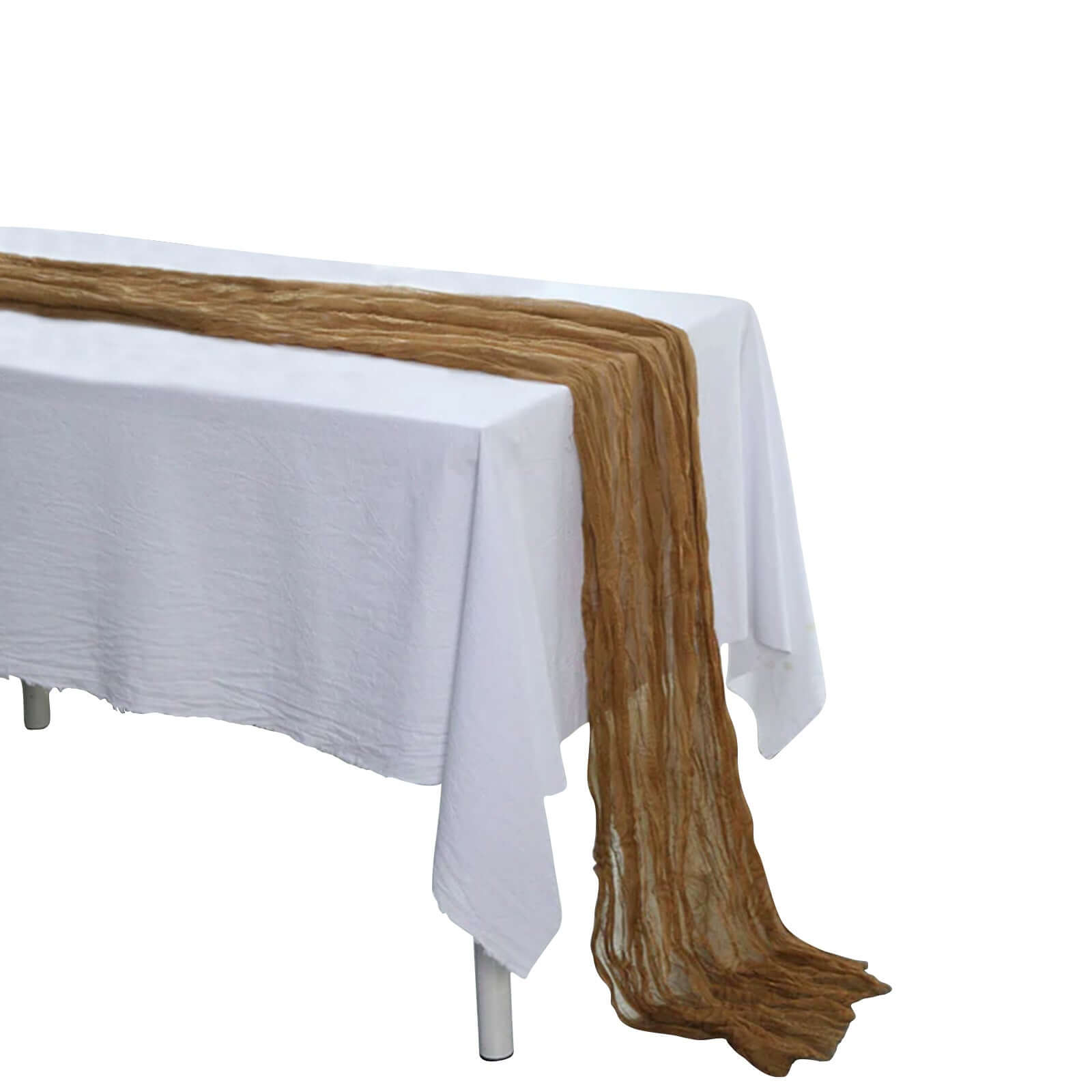 Gauze Cheesecloth 10ft Table Runner Taupe - Rustic Boho Style