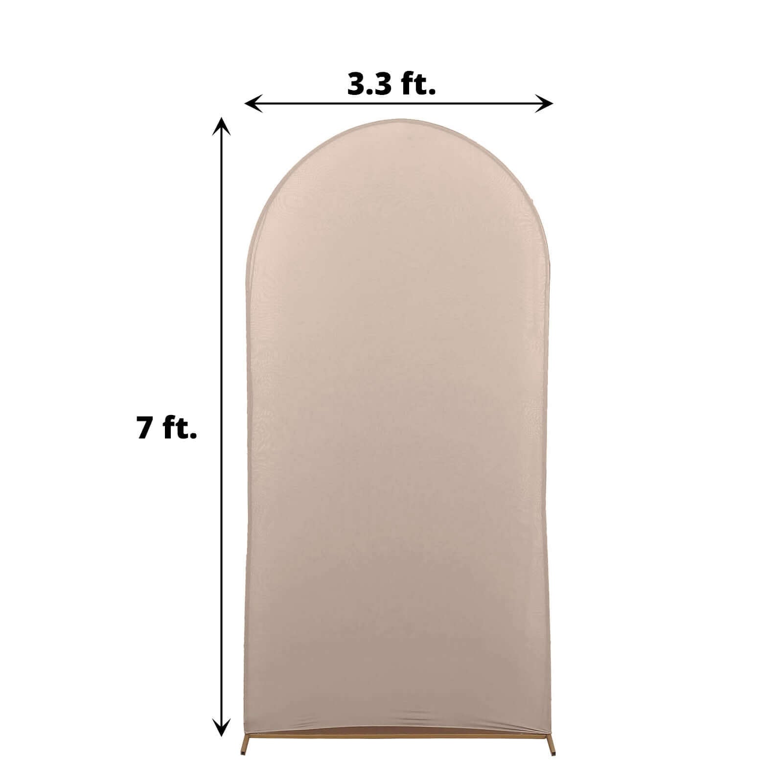 7ft Matte Nude Spandex Fitted Chiara Backdrop Stand Cover For Round Top Wedding Arch