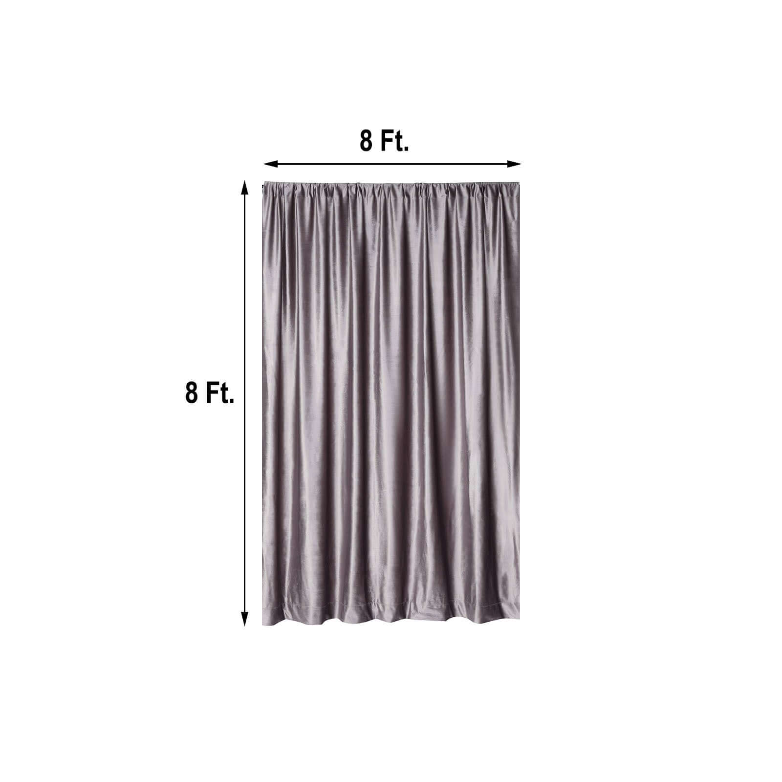 8ftx8ft Charcoal Gray Premium Smooth Velvet Event Curtain Drapes, Privacy Backdrop Event Panel with Rod Pocket