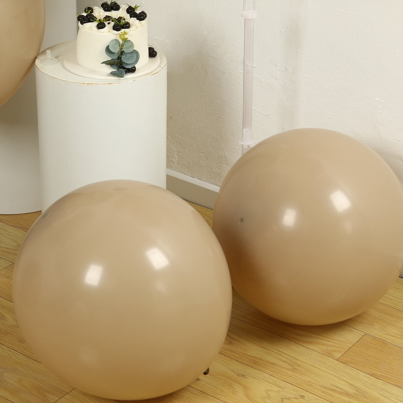 10 Pack Matte Pastel Taupe Biodegradable Balloons 18, Round Eco-friendly Thick Latex Party Balloons