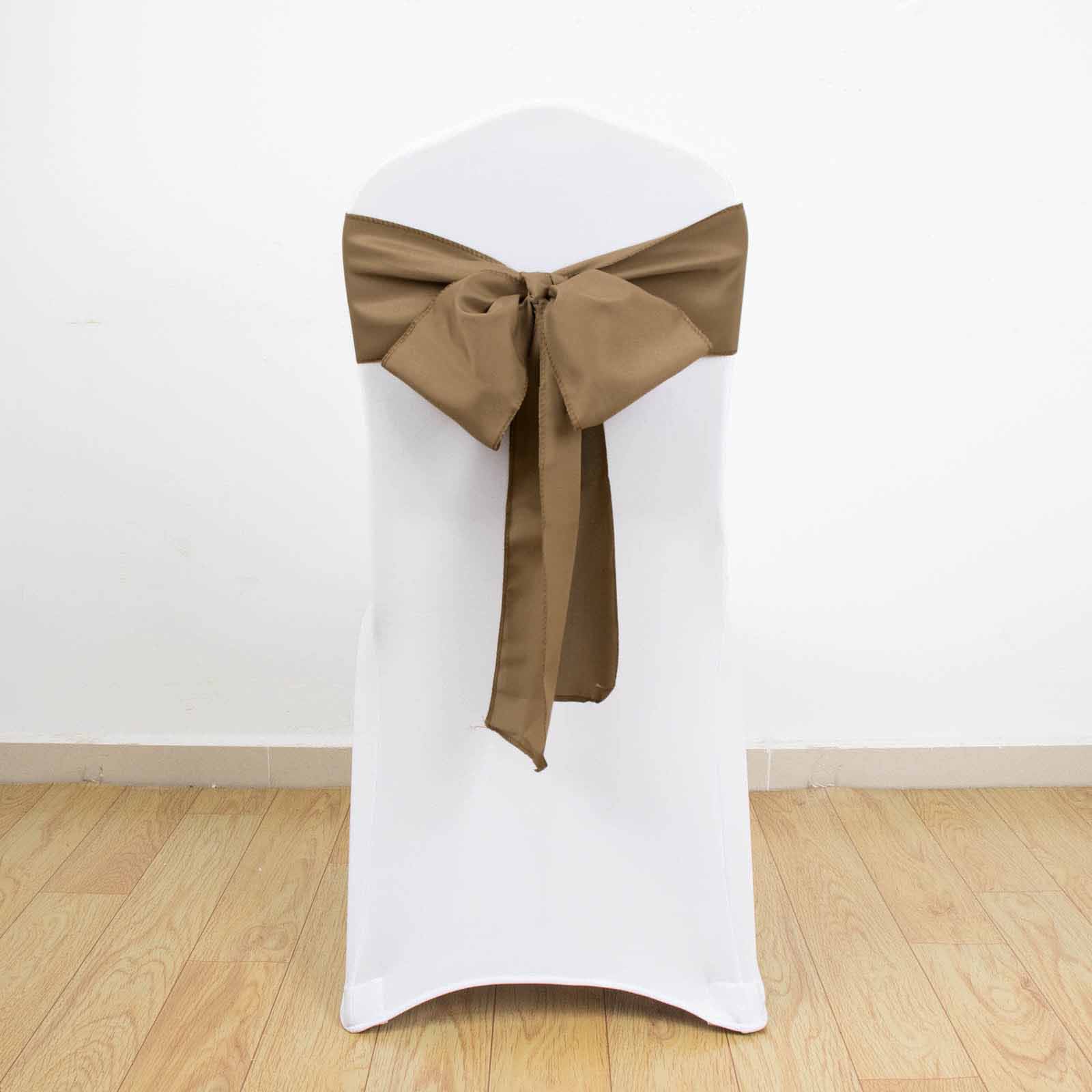 5 Pack Polyester Chair Sashes Taupe 6x108