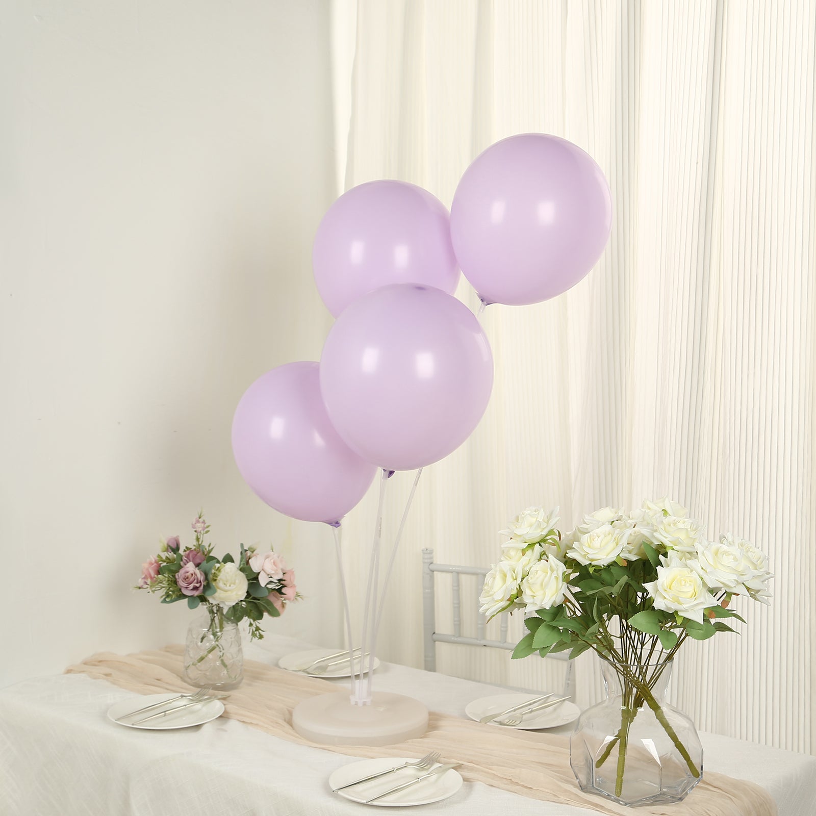 50 Pack Matte Pastel Purple Biodegradable Balloons 12, Round Eco-friendly Thick Latex Party Balloons