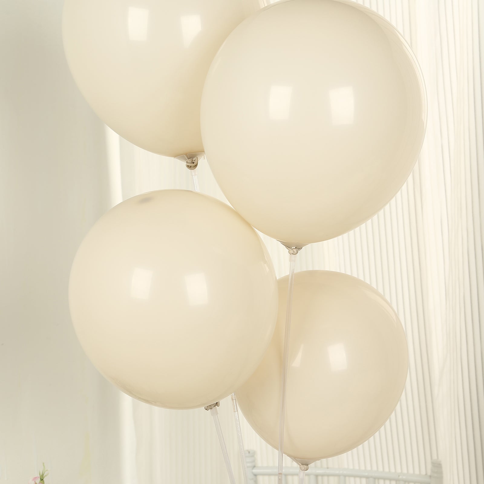 50 Pack Matte Pastel Beige Biodegradable Balloons 12, Round Eco-friendly Thick Latex Party Balloons