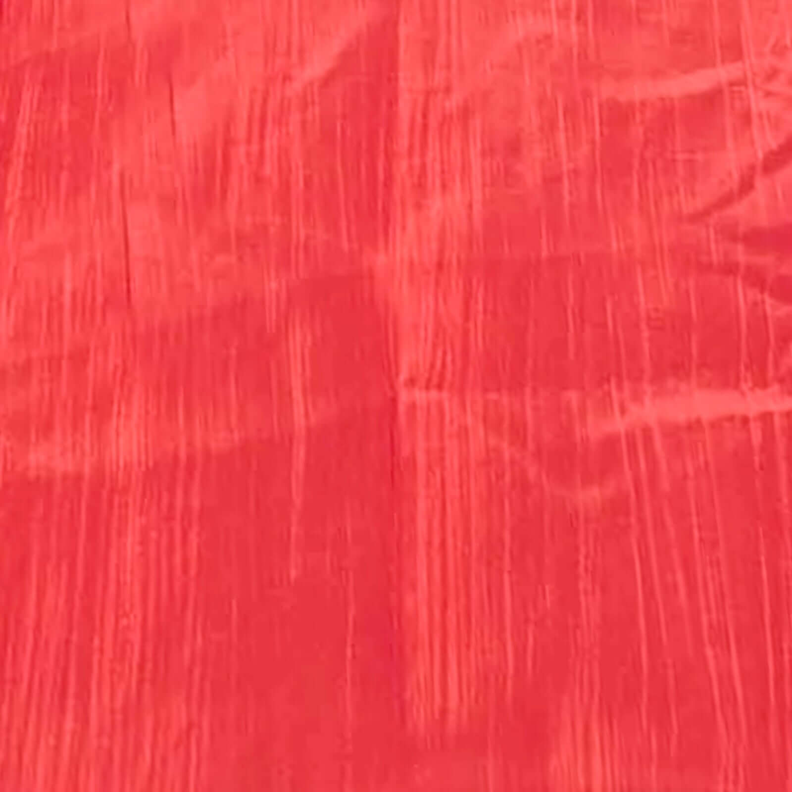 Taffeta 120 Round Tablecloth Red - Seamless Accordion Crinkle Table Cover