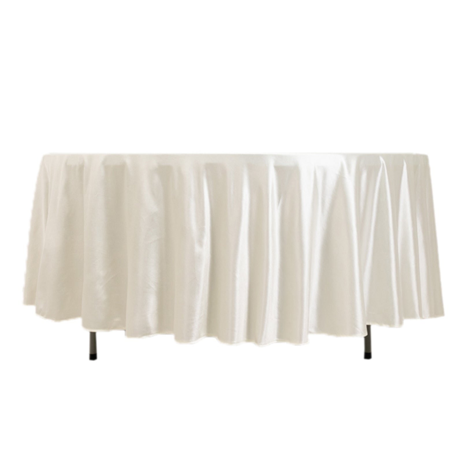 Premium Scuba Round 108 Tablecloth Shimmering Pearl - Wrinkle Free & Stain Resistant Table Cover