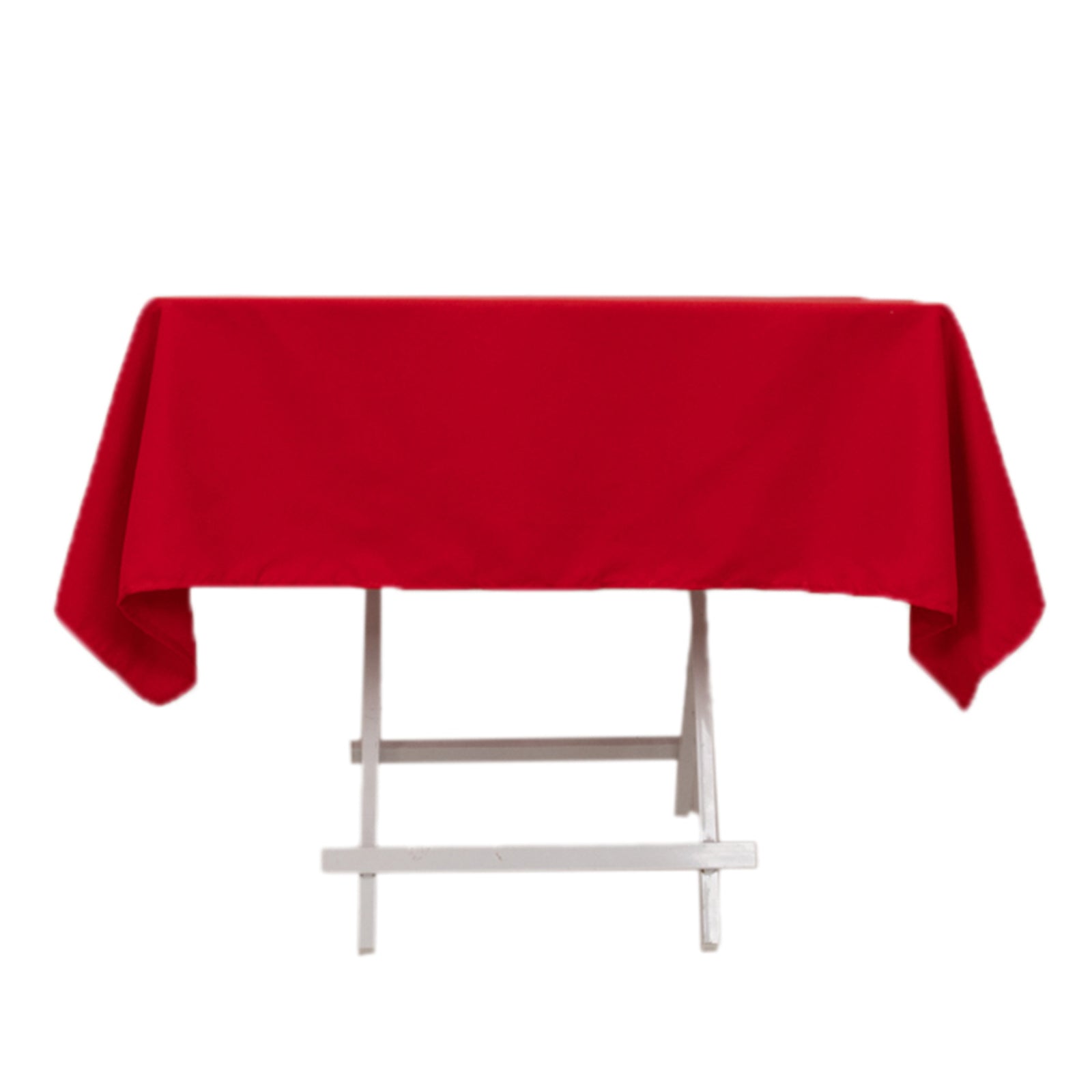 Cotton Blend 54x54 Square Tablecloth Red - Wrinkle-Resistant Table Cover