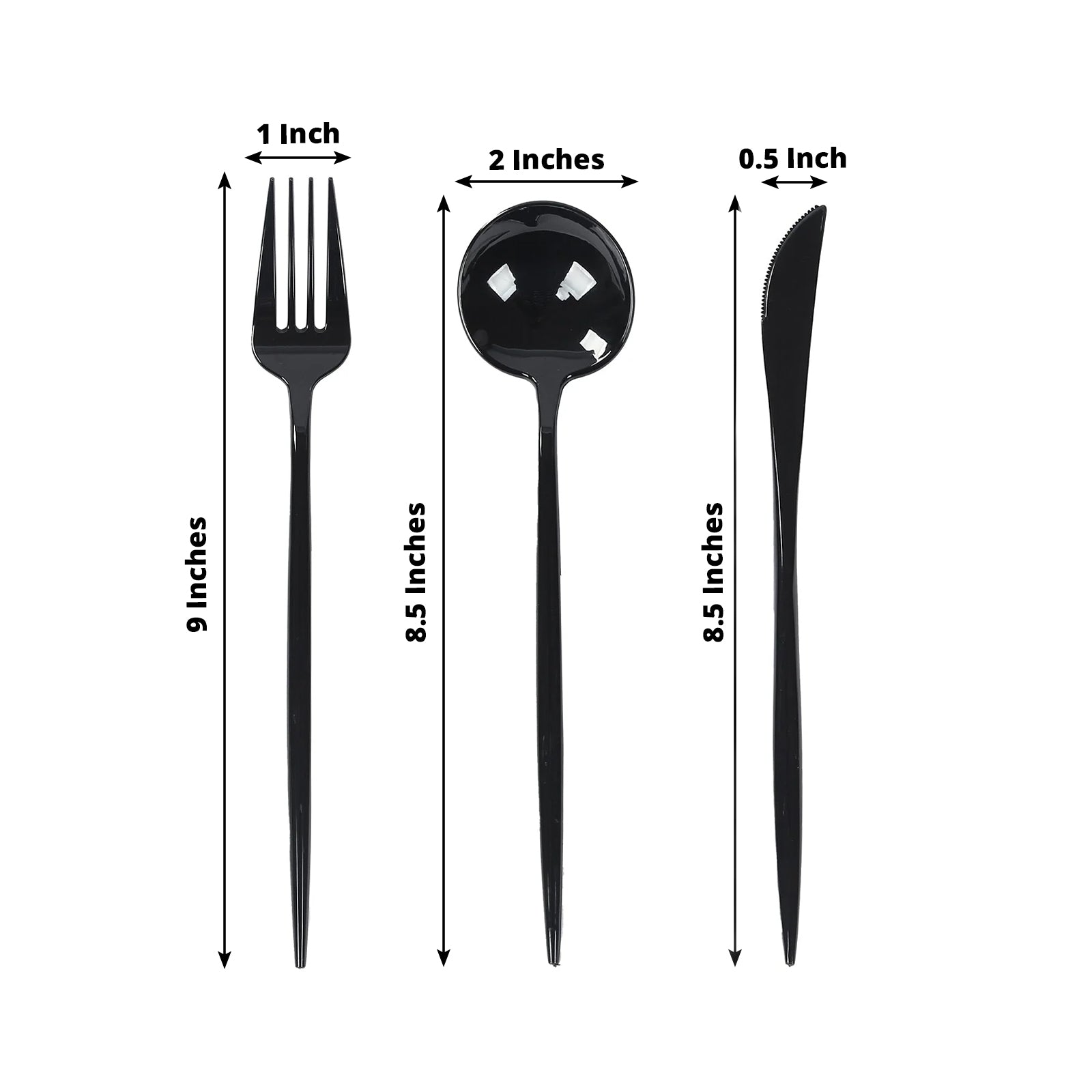 60 Pack Plastic Silverware Set, Black Heavy Duty Disposable Sleek Utensil Cutlery