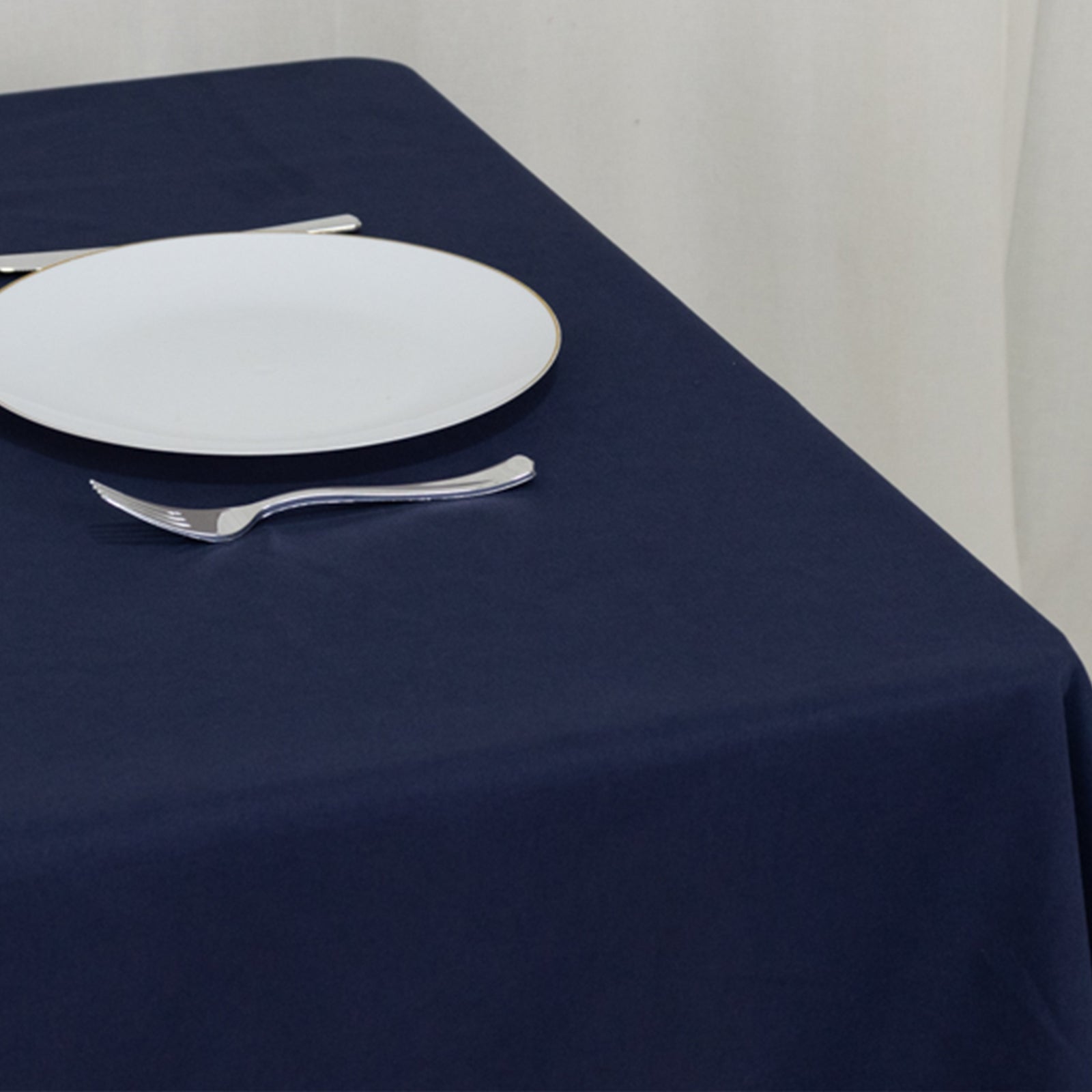 Cotton Blend 54x54 Table Overlay Square Tablecloth Navy - Wrinkle-Resistant Table Topper