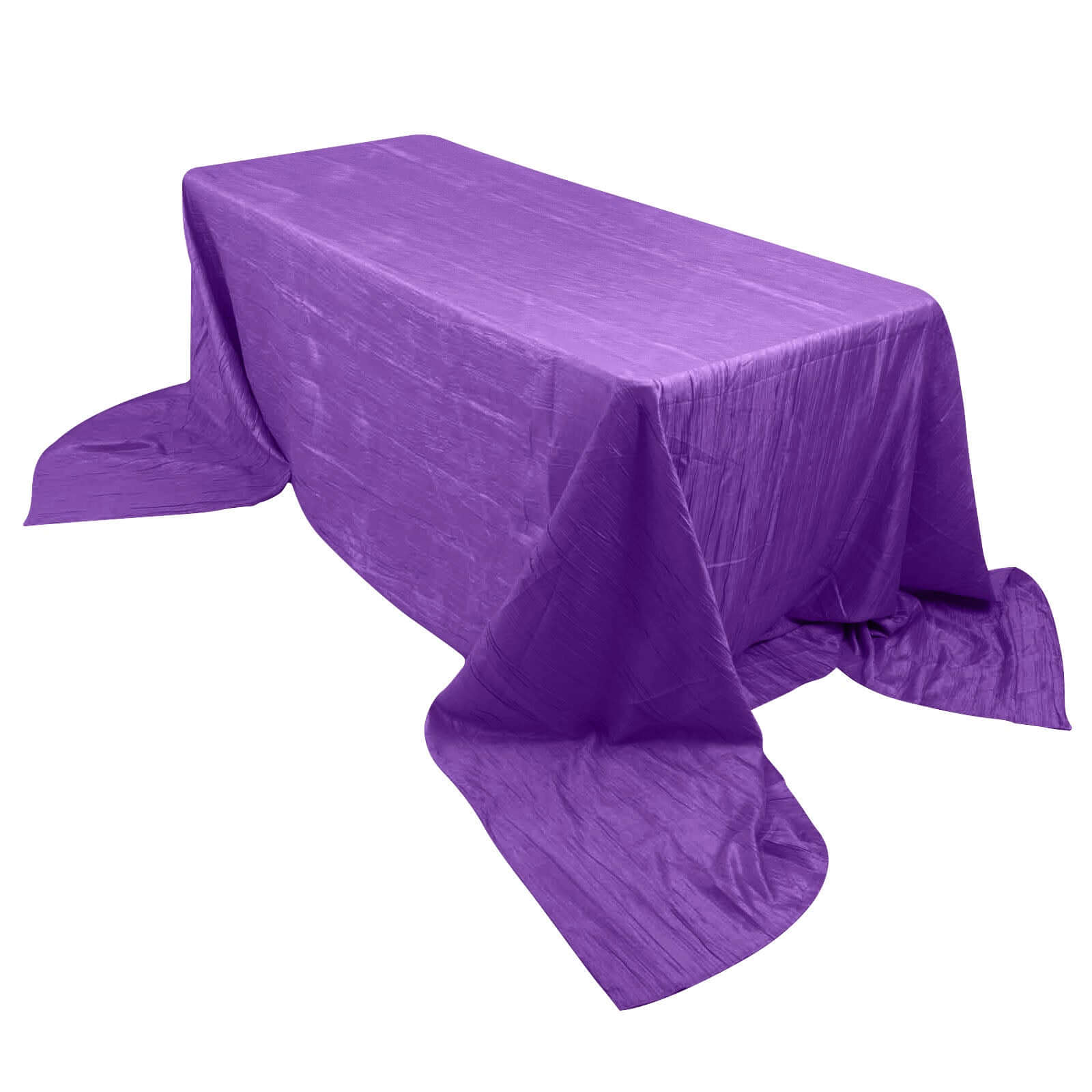 Taffeta 90x156 Rectangle Tablecloth Purple - Accordion Crinkle Seamless Table Cover