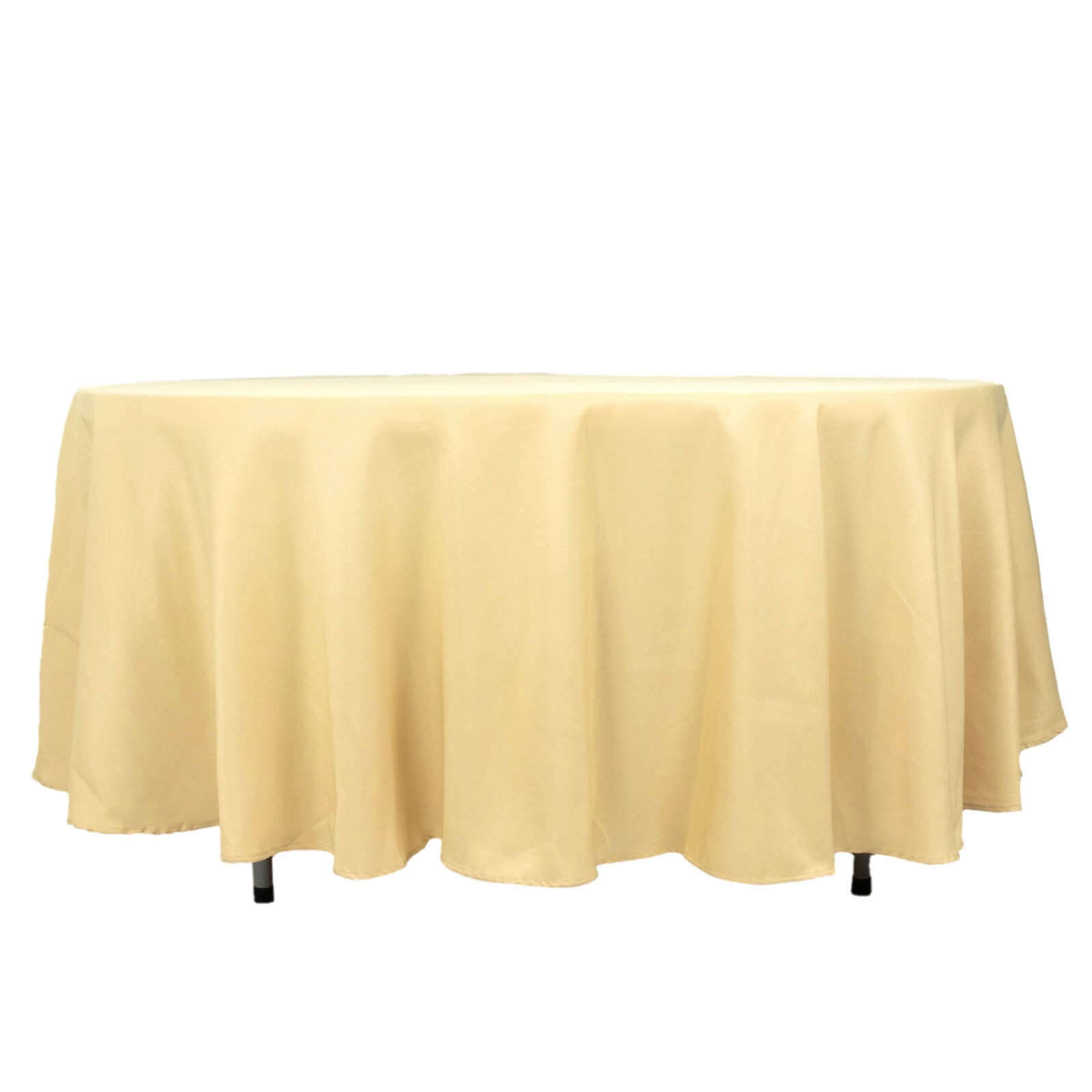 Premium Polyester 108 Round Tablecloth Champagne - Wrinkle-Resistant 220GSM Table Cover