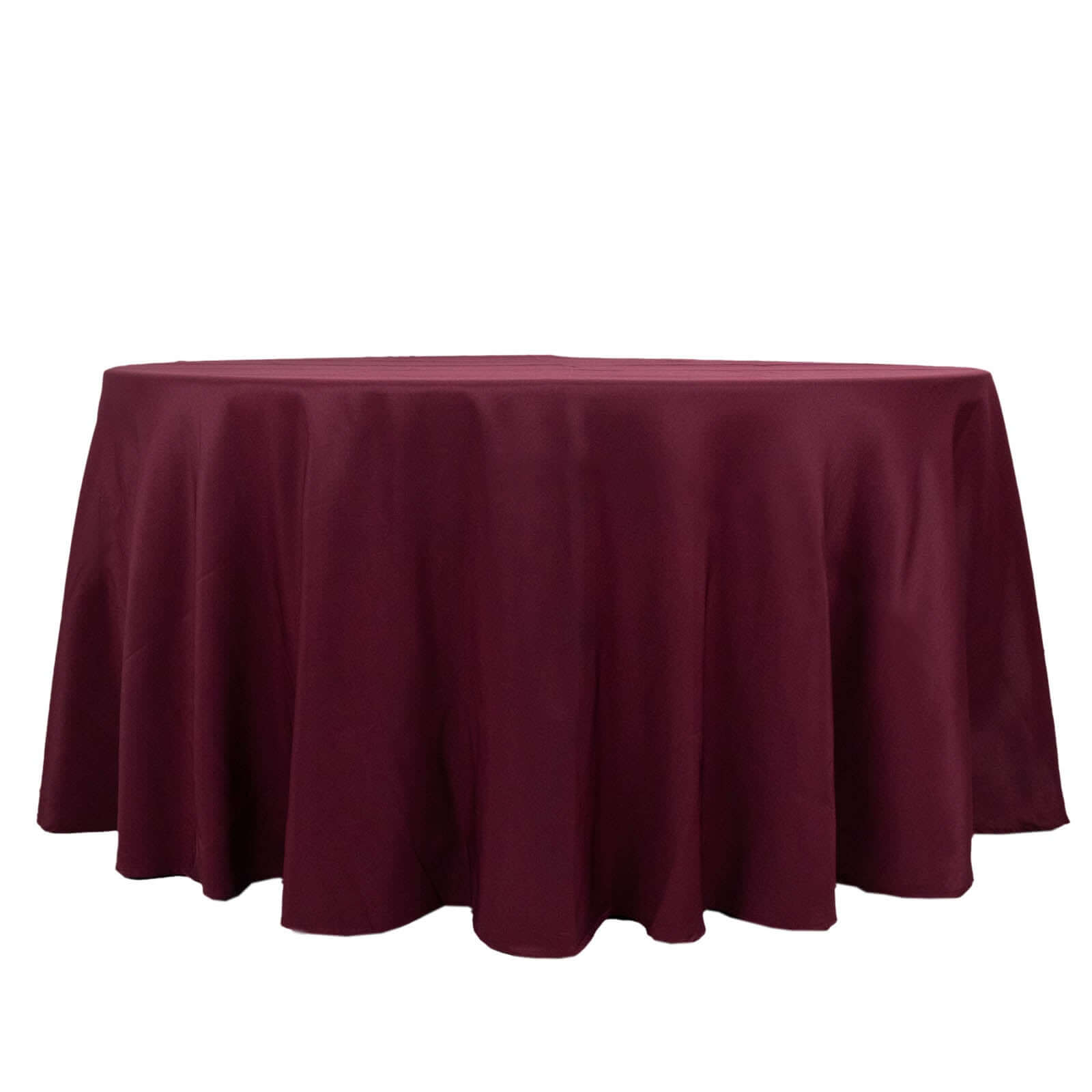 Premium Polyester 120 Round Tablecloth Burgundy - Seamless 220GSM Wrinkle-Resistant Table Cover