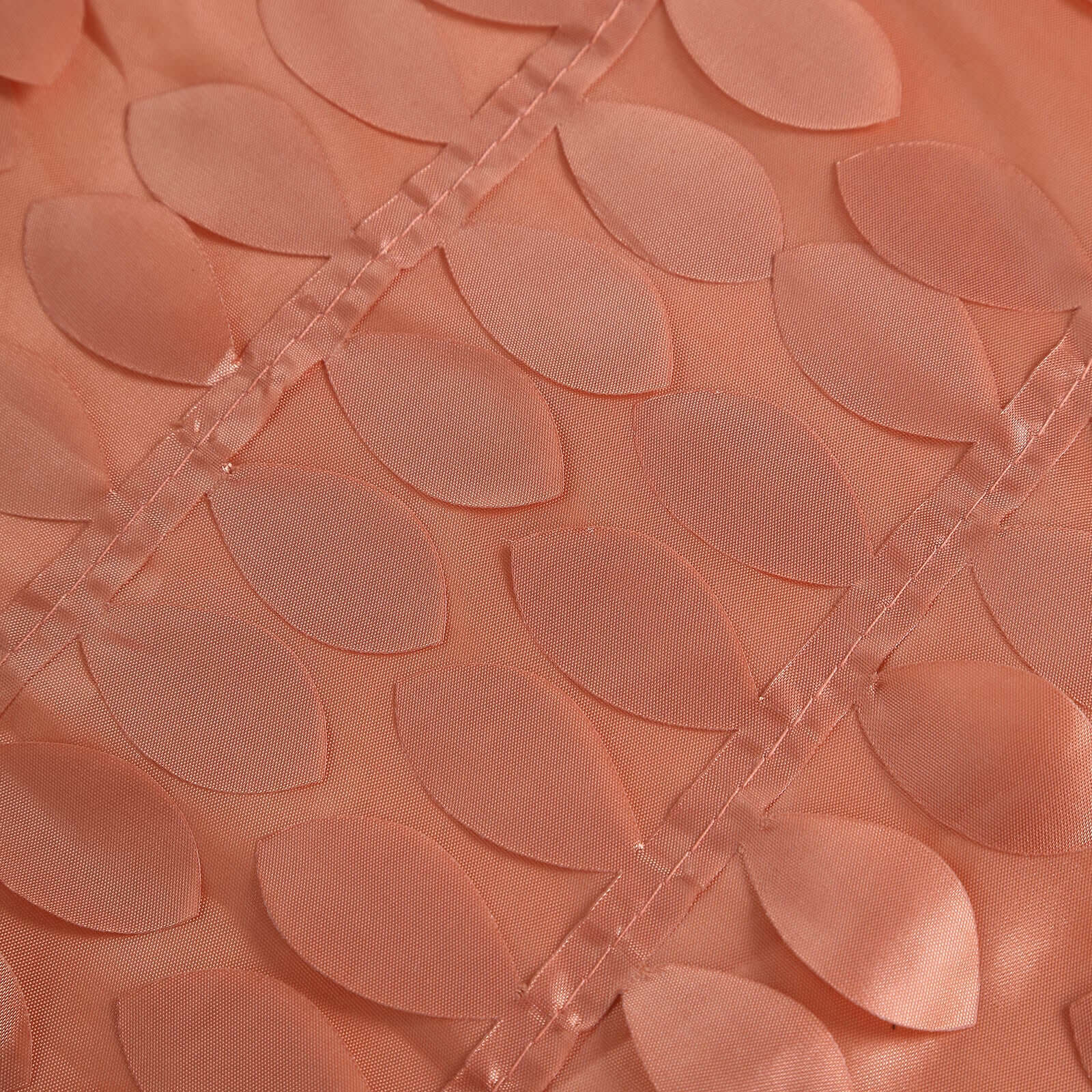 Taffeta 132 Round Tablecloth Terracotta (Rust) Leaf | 3D Leaf Petal Design Seamless Table Cover