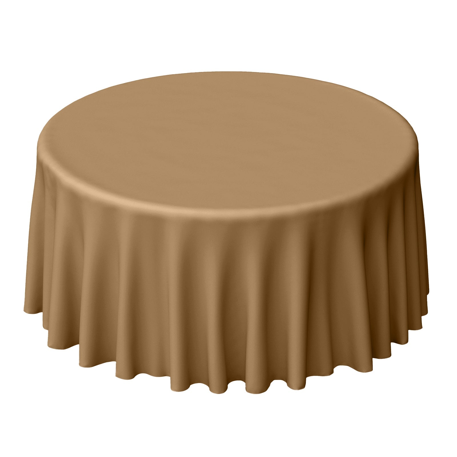 Polyester 120 Round Tablecloth Taupe - Seamless Wrinkle-Resistant Table Cover