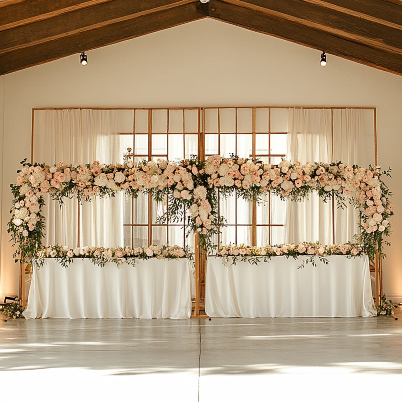 6ftx12ft Gold Rectangular Arbor - Freestanding 6' High Over the Table Stand, Backdrop Stand with Double Frame for Floral Balloon Décor