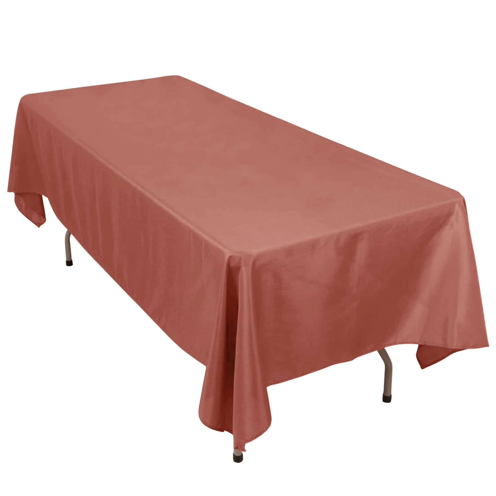 Premium Polyester 60x102 Rectangle Tablecloth Terracotta (Rust) - Durable 220GSM Wrinkle-Resistant Table Cover