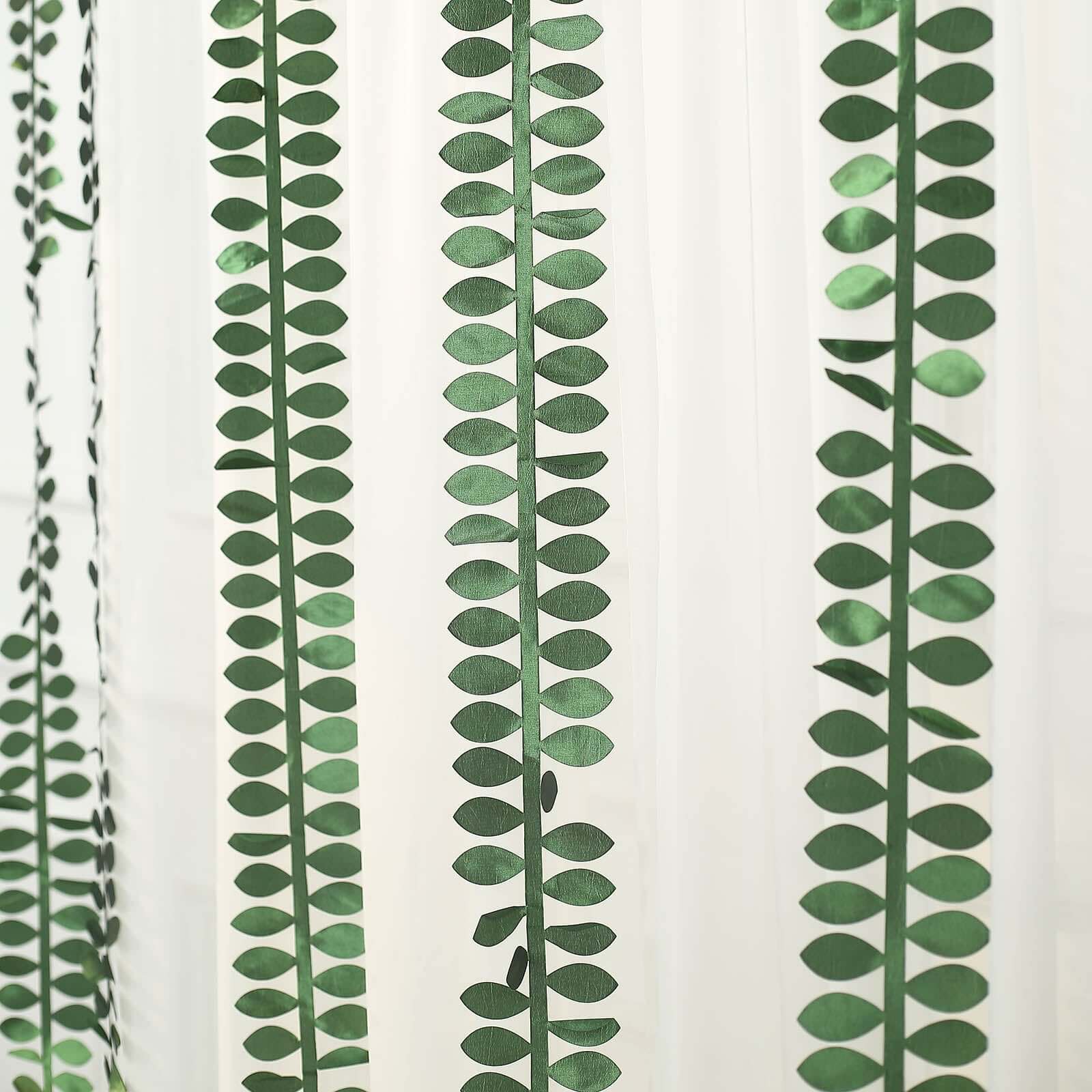 Taffeta Ribbon Sash with 4 Leaf Petal Design Green 50ft - Sophisticated Artificial Fabric Garland