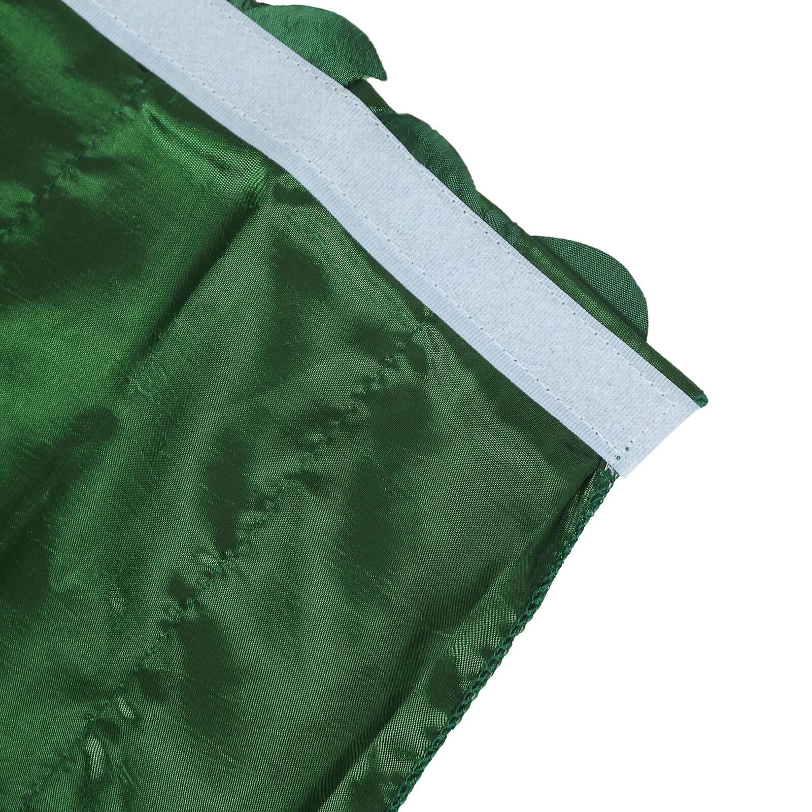 Taffeta Fabric 17ft Table Skirt Green 3D Leaf Petal Design - Exquisite & Stylish Event Table Cover