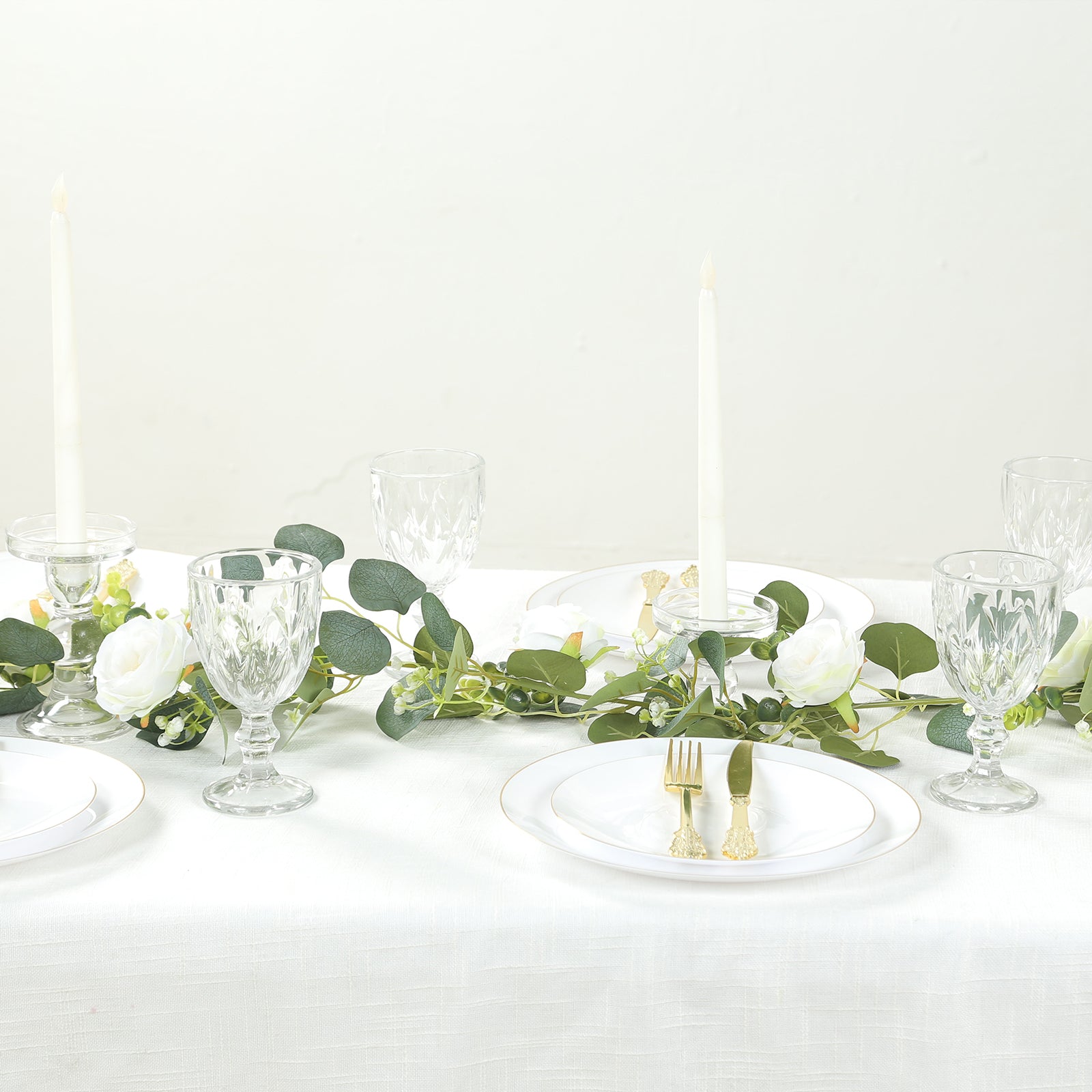 Lighted Greenery Garland with Eucalyptus & Peonies, 5.5ft Battery-Powered Greenery for Fireplace, Table & Event Styling