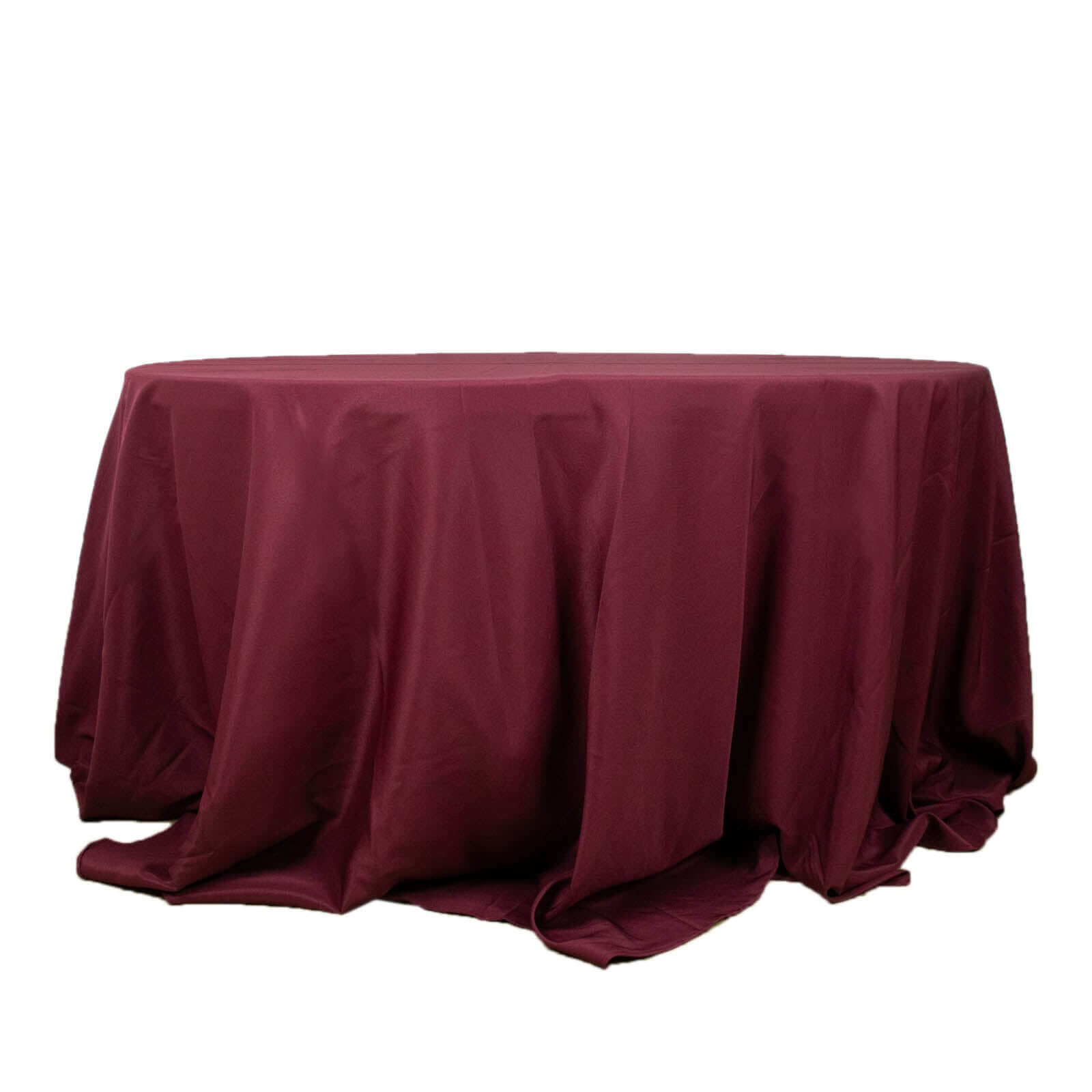 Premium Polyester 132 Round Tablecloth Burgundy - Seamless 220GSM Wrinkle-Resistant Table Cover