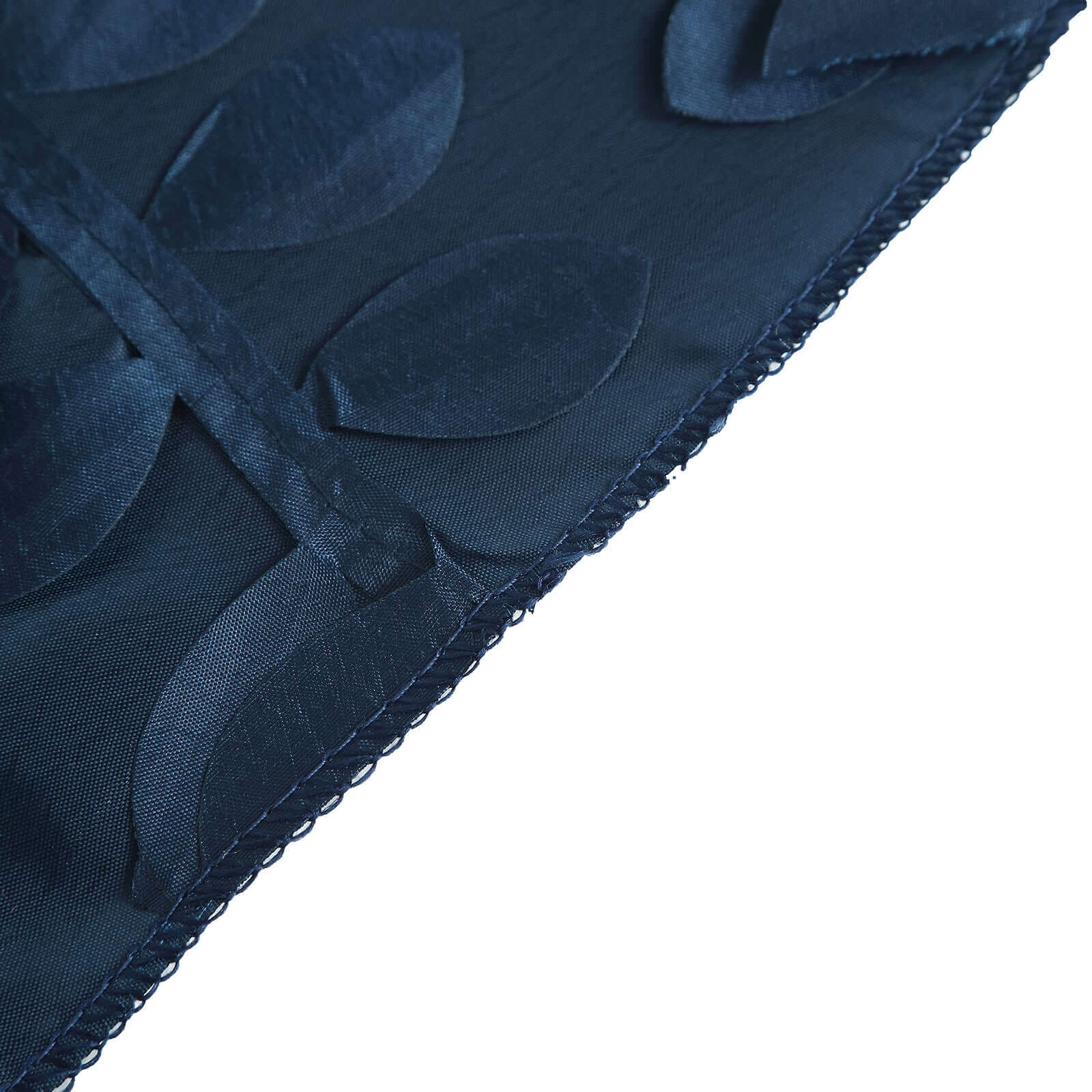 Taffeta 90x156 Rectangle Tablecloth Navy Blue | 3D Leaf Petal Design Seamless Table Cover