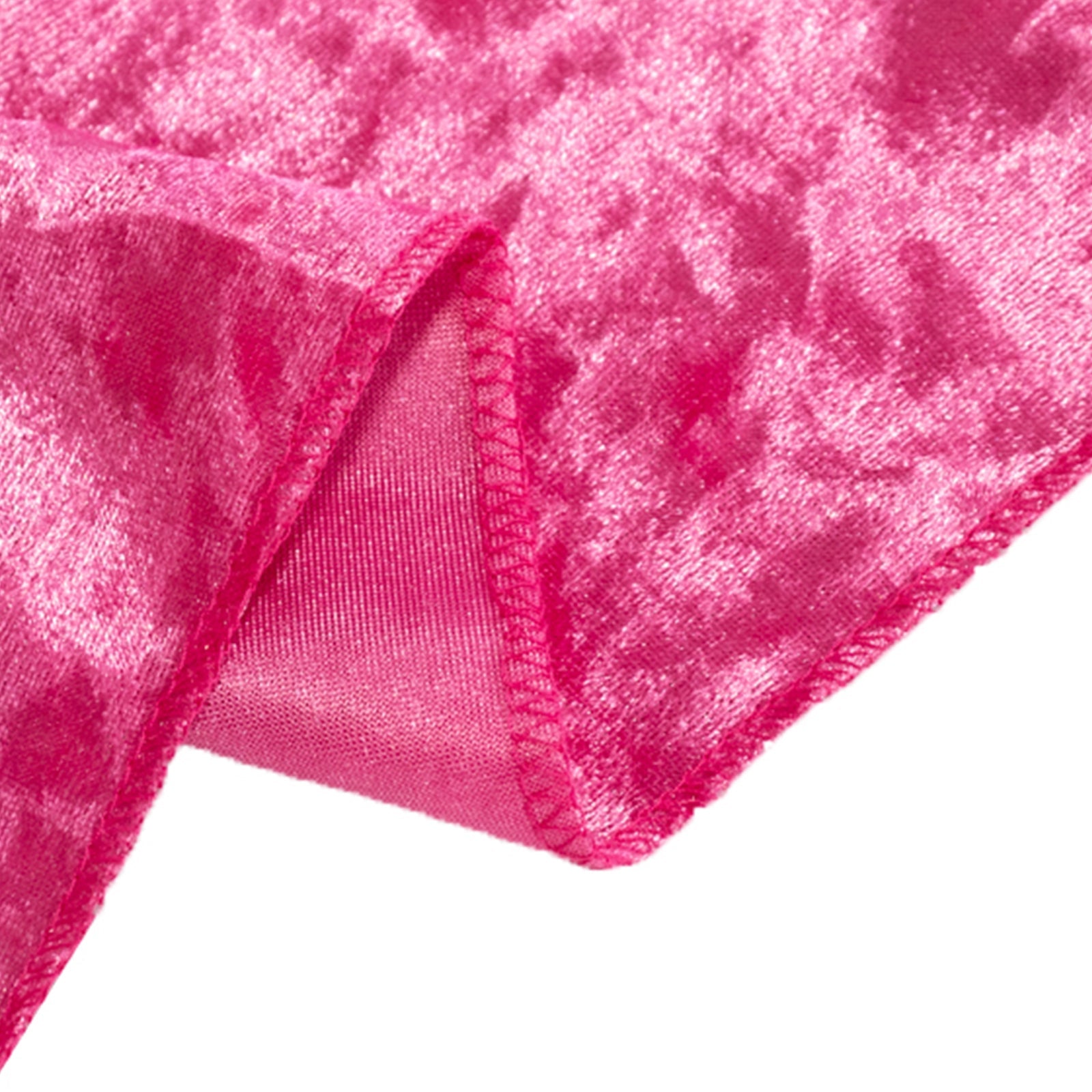 Premium Crushed Velvet 90x132 Rectangle Tablecloth Fuchsia - Reusable Soft & Seamless Table Cover