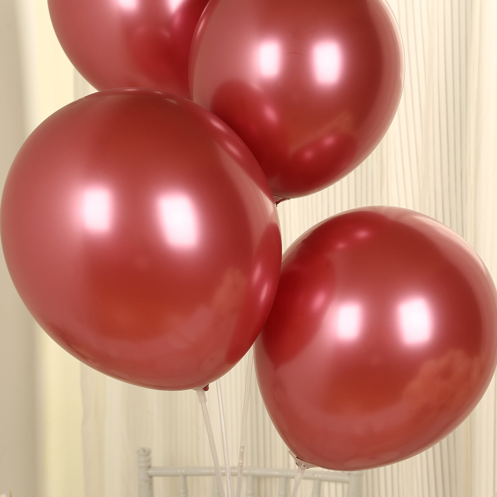 50 Pack Chrome Pink Biodegradable Latex Balloons 12, Thick Eco Friendly Metallic Party Balloons