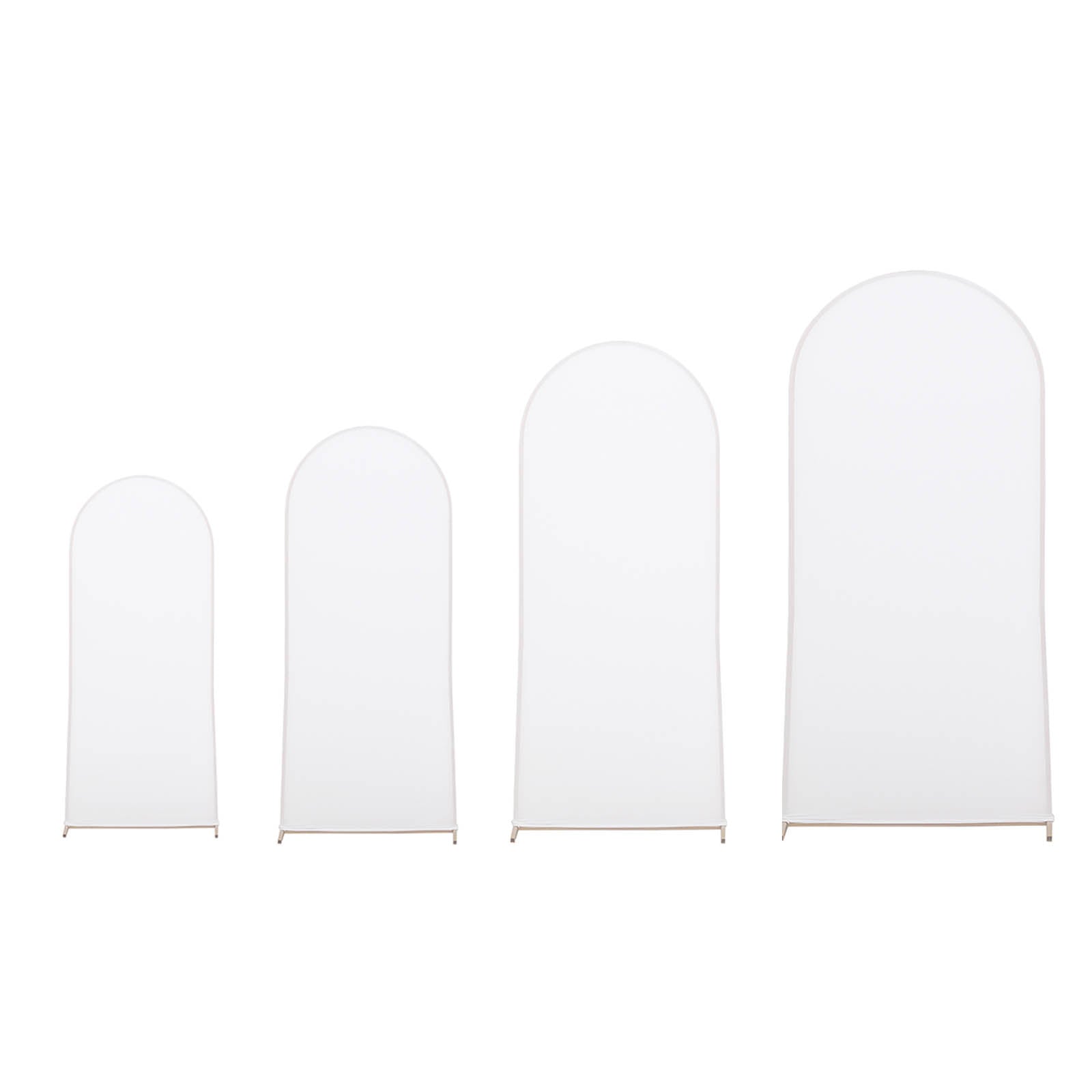 Set of 4 Matte White Spandex Fitted Wedding Arch Covers For Round Top Chiara Backdrop Stands - 4ft,5ft,6ft,7ft