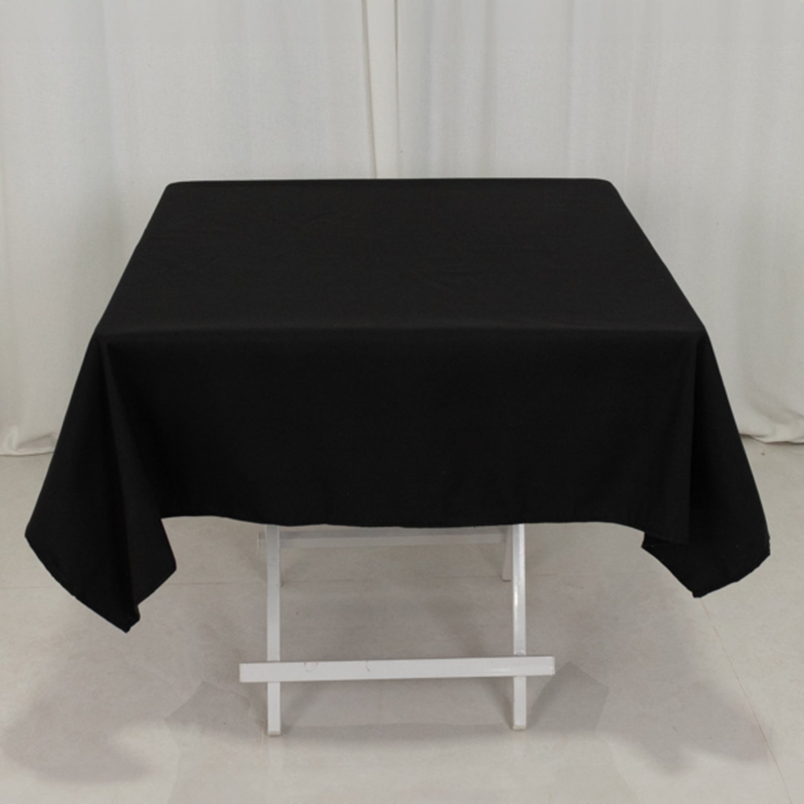 Cotton Blend 54x54 Square Tablecloth Black - Wrinkle-Resistant Finish for Modern Table Settings