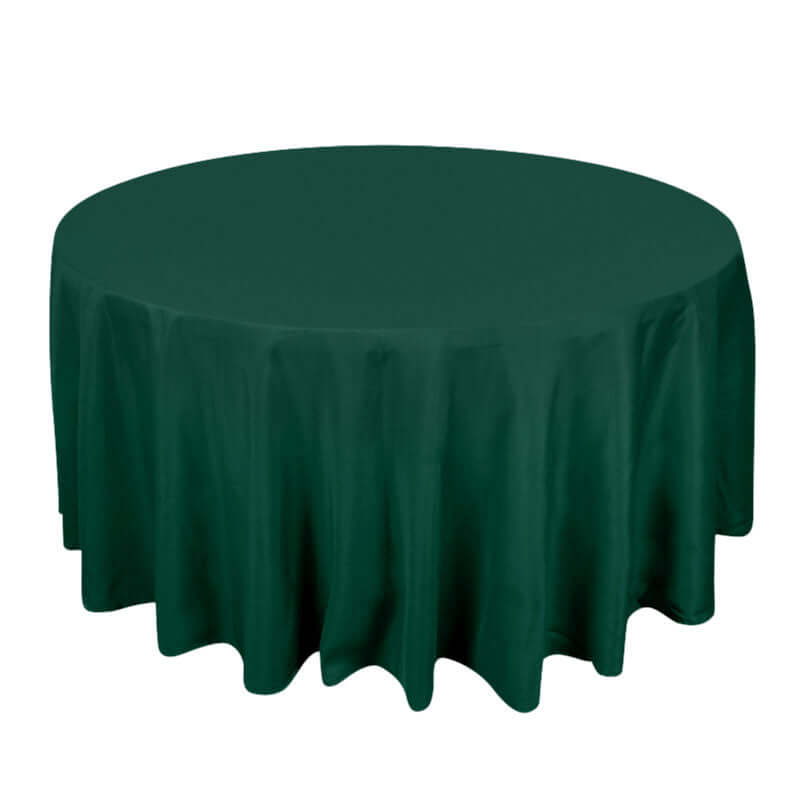 Premium Polyester 120 Round Tablecloth Hunter Emerald Green - Seamless 220GSM Wrinkle-Resistant Table Cover