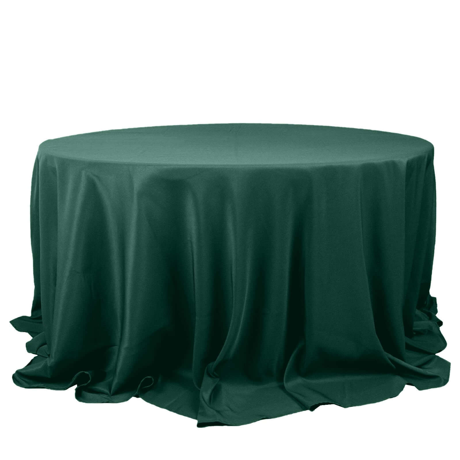 Premium Polyester 132 Round Tablecloth Hunter Emerald Green - Seamless 220GSM Wrinkle-Resistant Table Cover