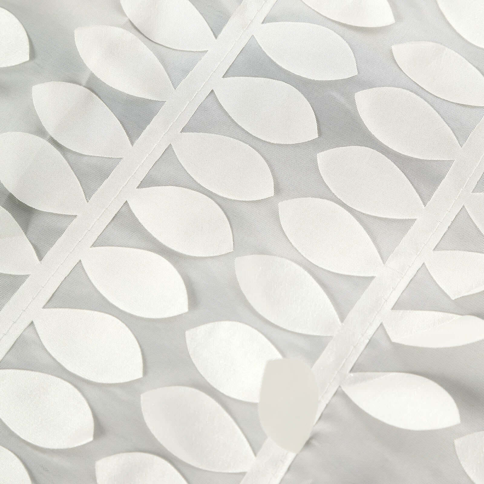 Taffeta 90x156 Rectangle Tablecloth Ivory | 3D Leaf Petal Design Seamless Table Cover