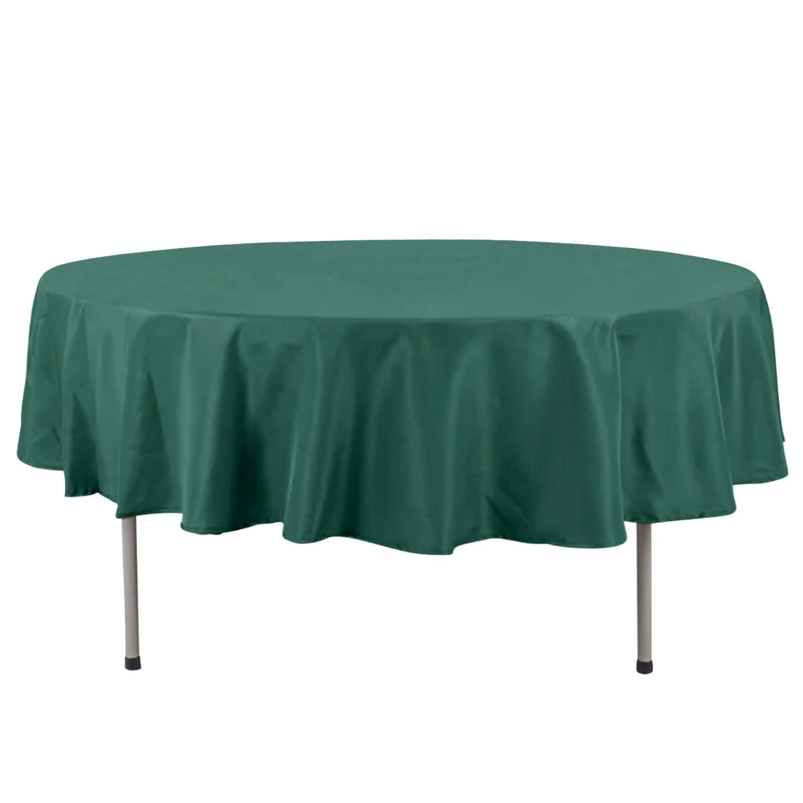 Premium Polyester 90 Round Tablecloth Hunter Emerald Green - Stain and Wrinkle-Resistant Design with 220GSM Thickness Table Cover