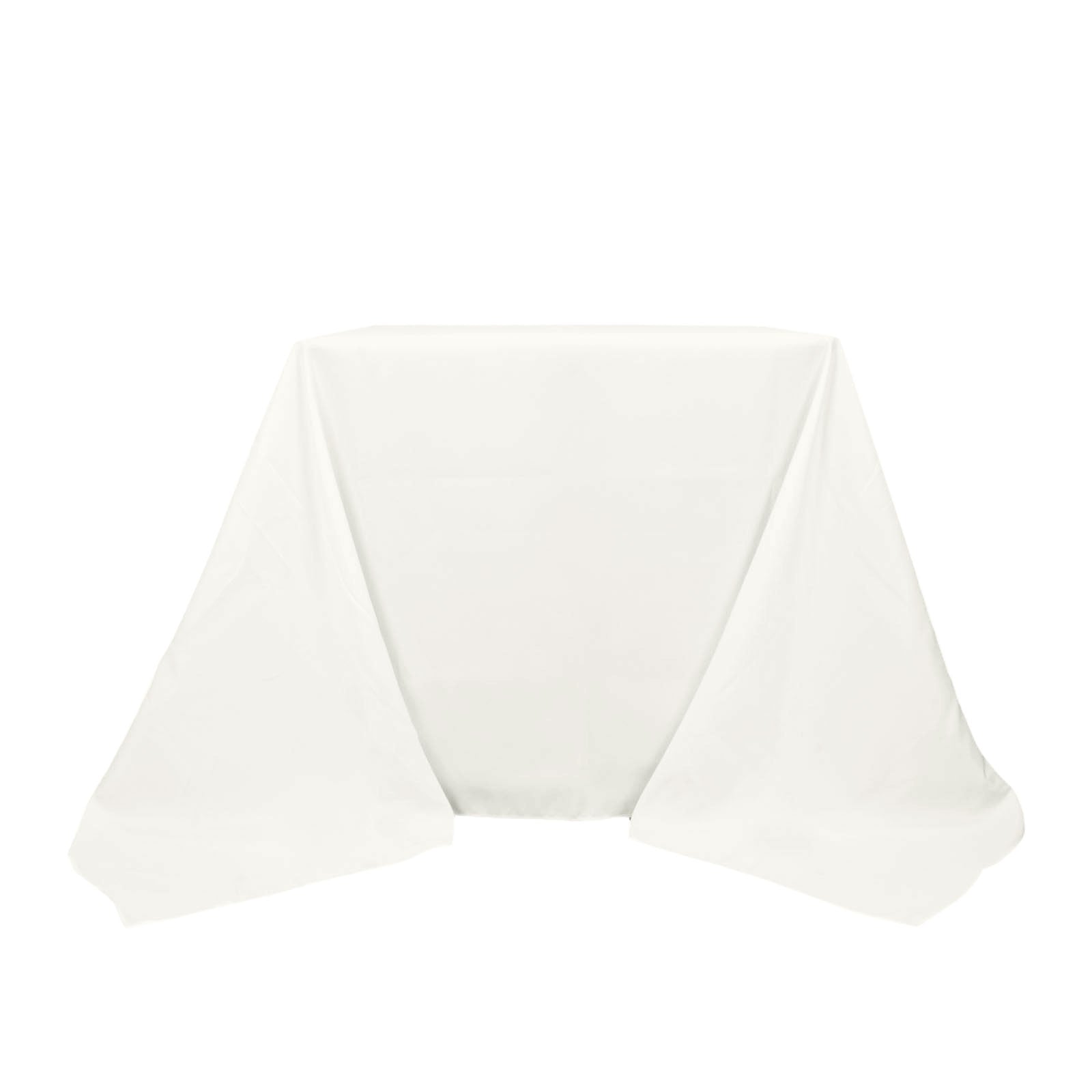Premium Polyester Square Tablecloth 90x90 Ivory 220GSM Wrinkle-Resistant Table Cover