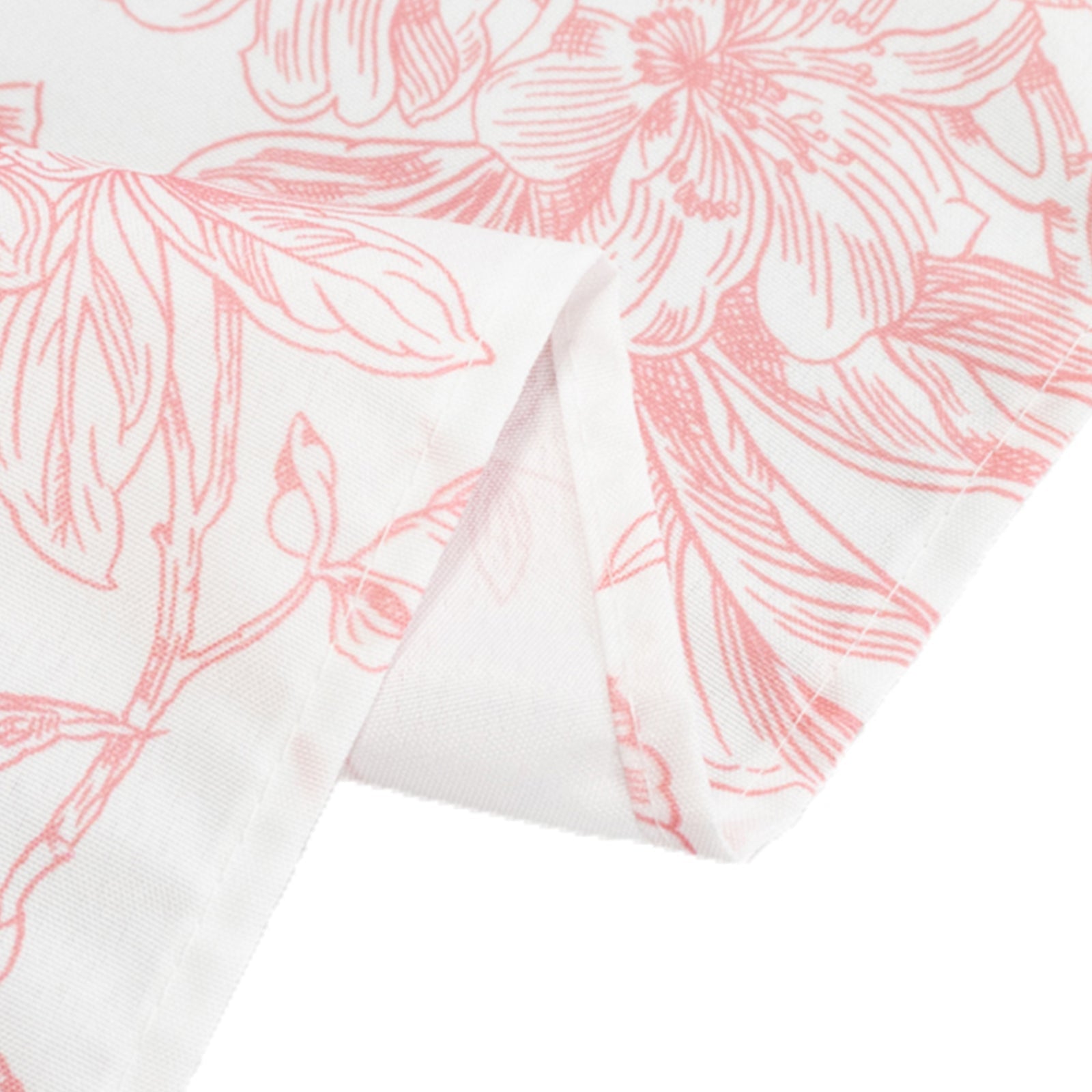 Polyester 60x102 Rectangle Tablecloth White - Pink French Toile Pattern for Modern Occasions