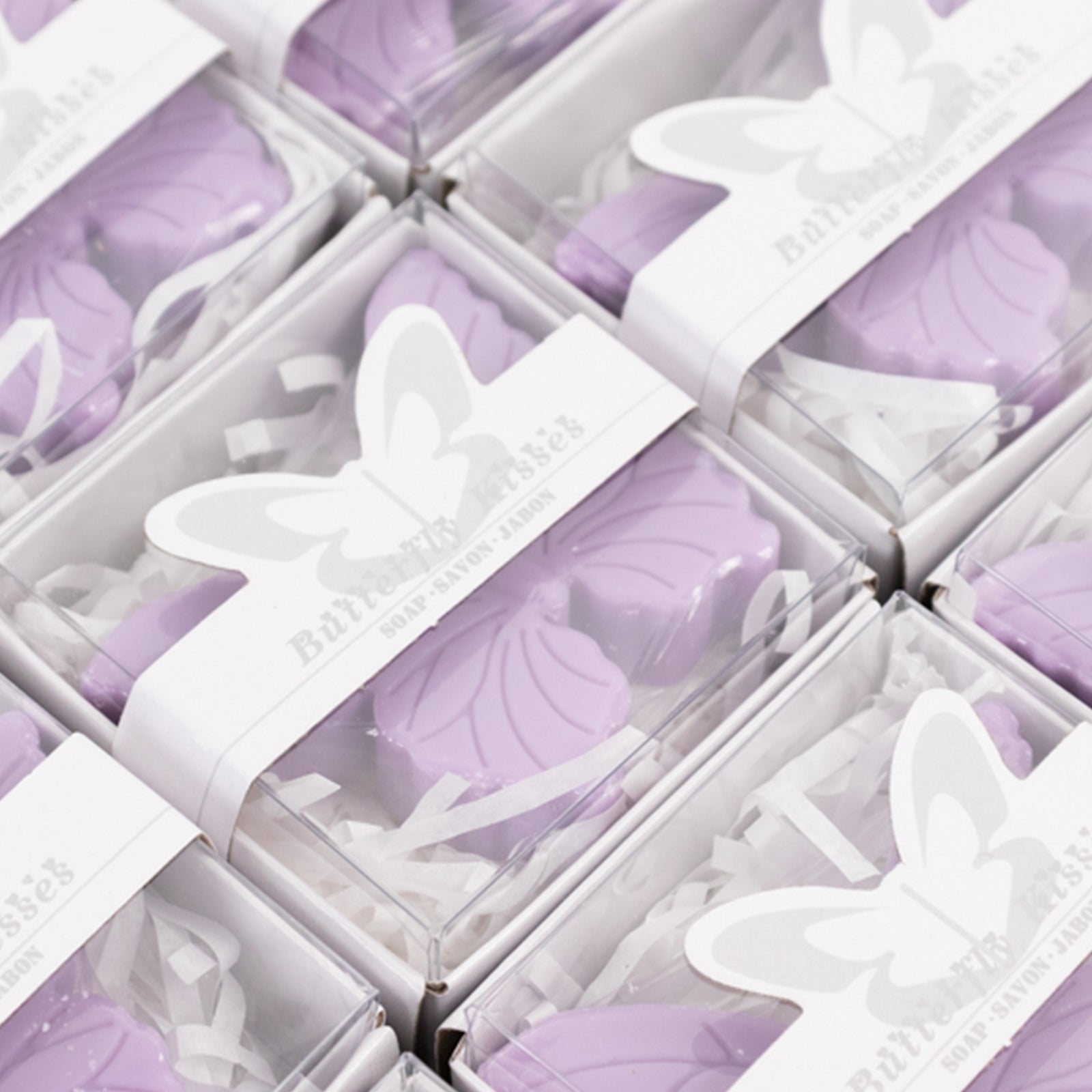 10 Pack Lavender Butterfly Unscented Soap Baby Shower Favors with Gift Boxes, Pre-Packed Bridal Shower Wedding Souvenirs - 2