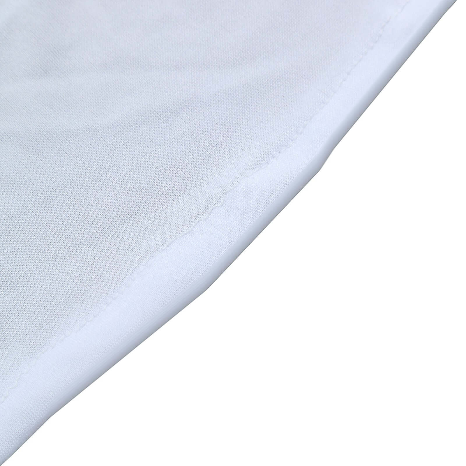 Heavy Duty Spandex 32 Fitted Round Cocktail Table Cover White Ruched Pleated - Durable Stretch Design
