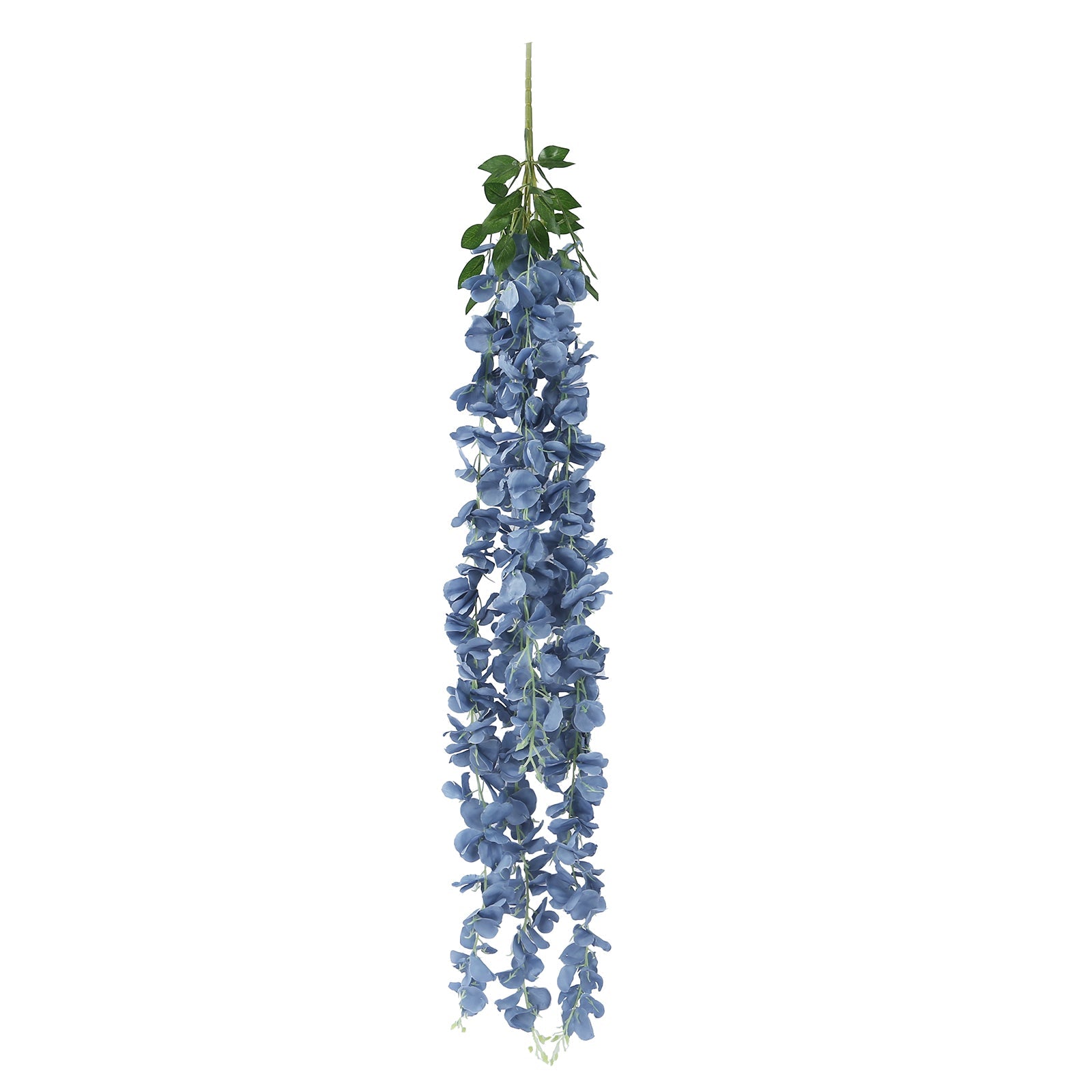 42 Silk Hanging Wisteria Flower Garland Vines in Dusty Blue, Elaborated 5 Full Strands in 1 Bush