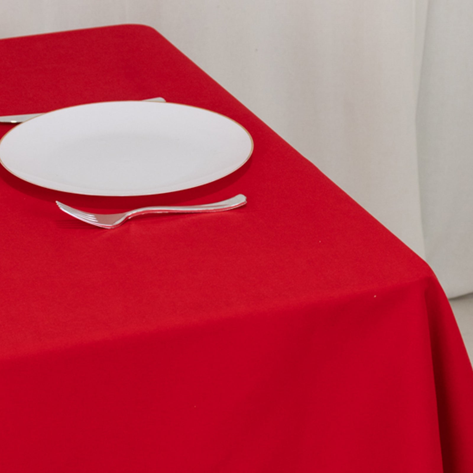 Cotton Blend 54x54 Square Tablecloth Red - Wrinkle-Resistant Table Cover