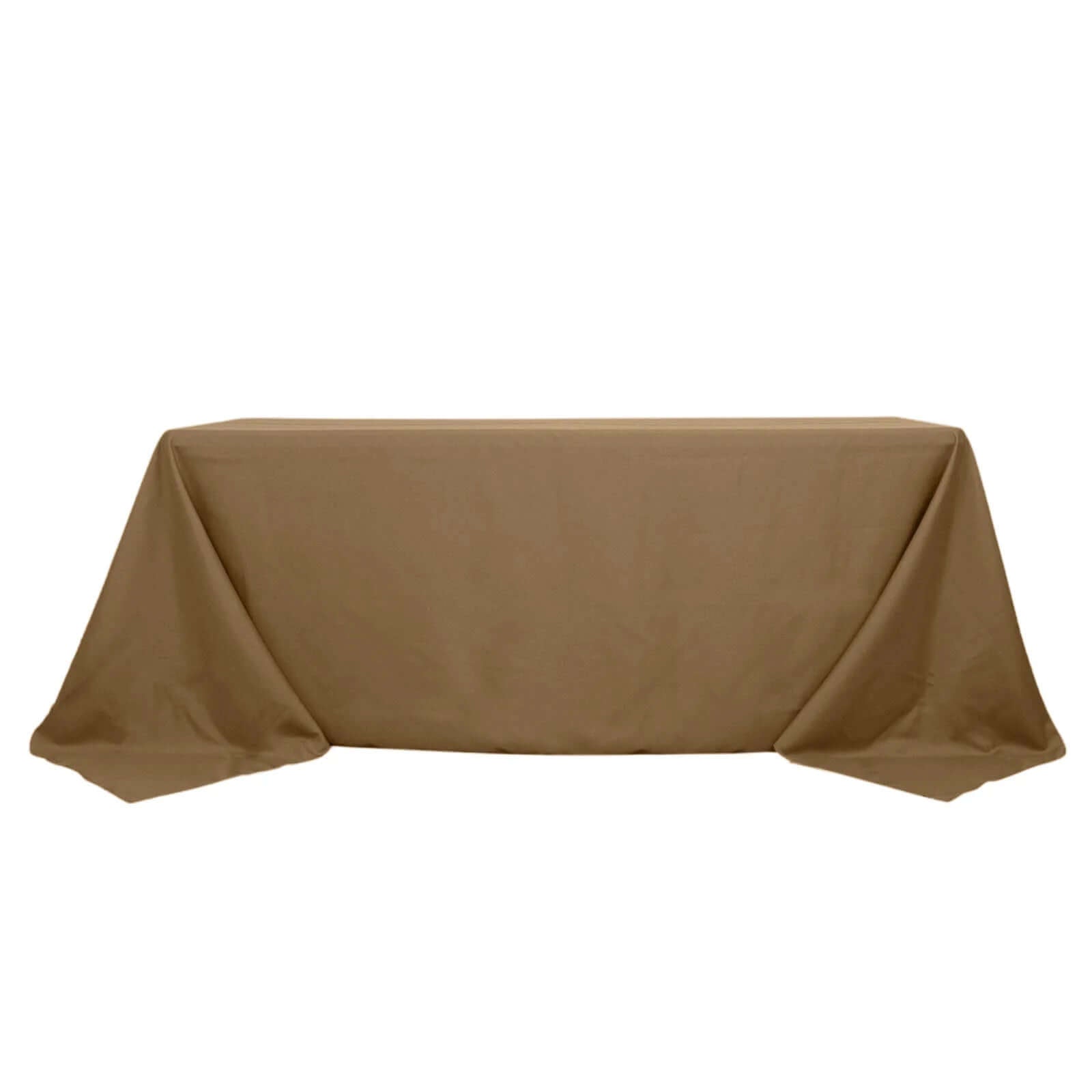 Polyester 90x132 Rectangle Tablecloth Taupe - Seamless Wrinkle-Resistant Table Cover