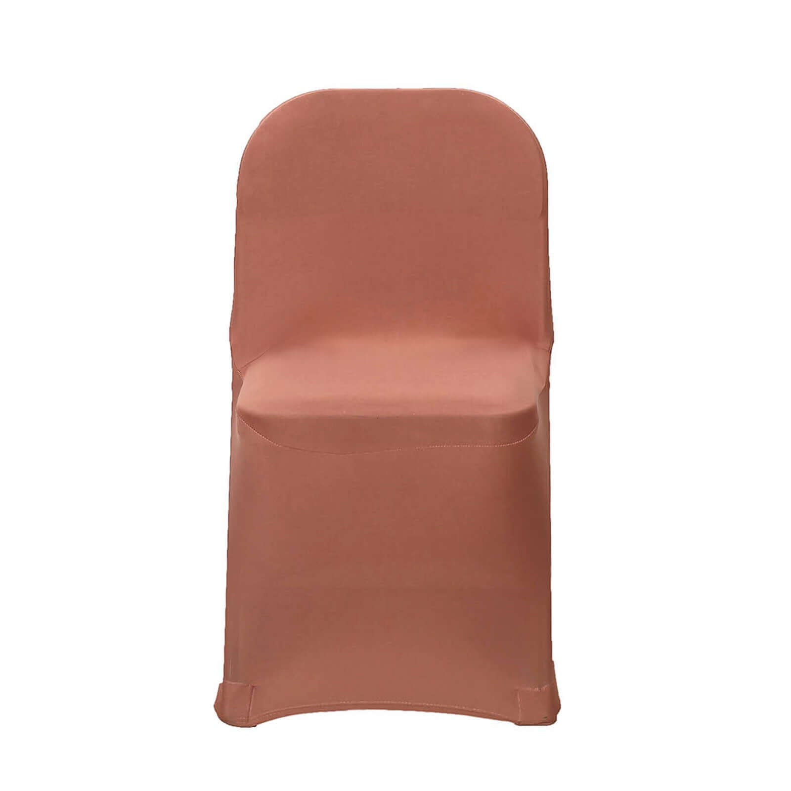 Stretch Spandex Chair Cover Terracotta (Rust) for Folding Chairs - Reusable & Wrinkle-Resistant 160GSM Fitted Slipcover