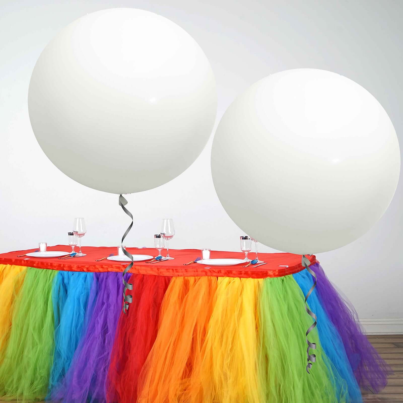 2 Pack 32 Large Balloons Helium or Air Latex Balloons Pastel White