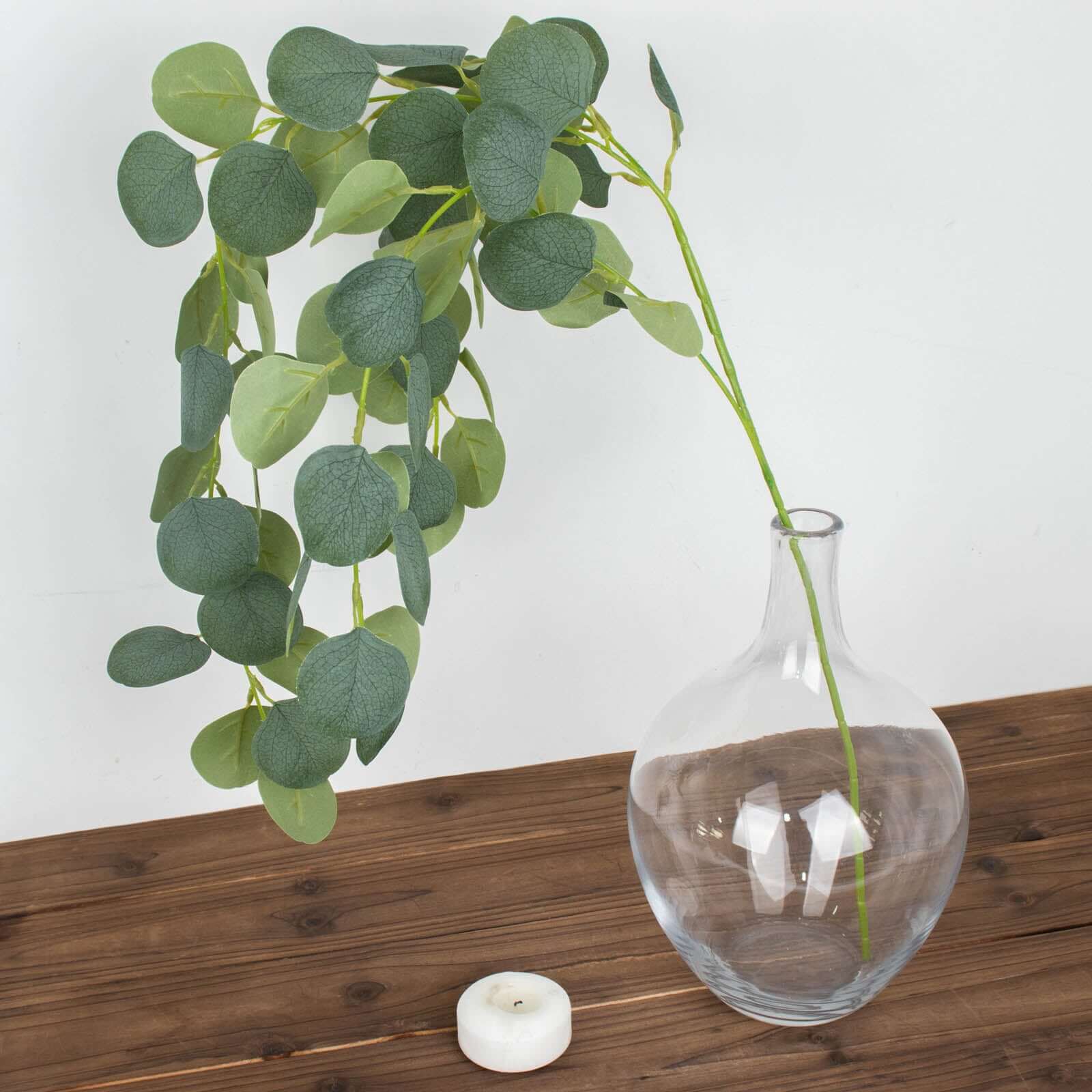 3 Pack 41 Green Real Touch Hanging Silk Silver Dollar Leaf Plant Stems, Artificial Indoor Eucalyptus Sprays