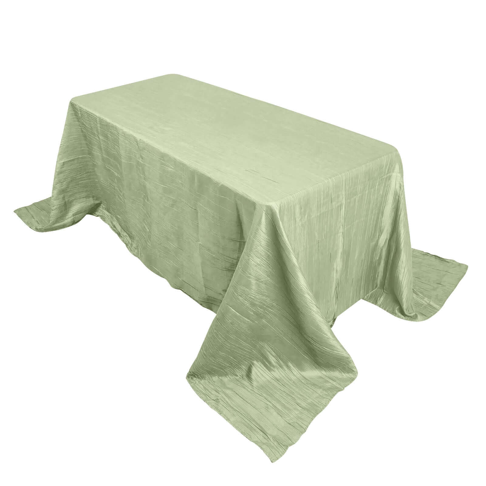 Taffeta 90x132 Rectangle Tablecloth Sage Green - Seamless Accordion Crinkle Table Cover