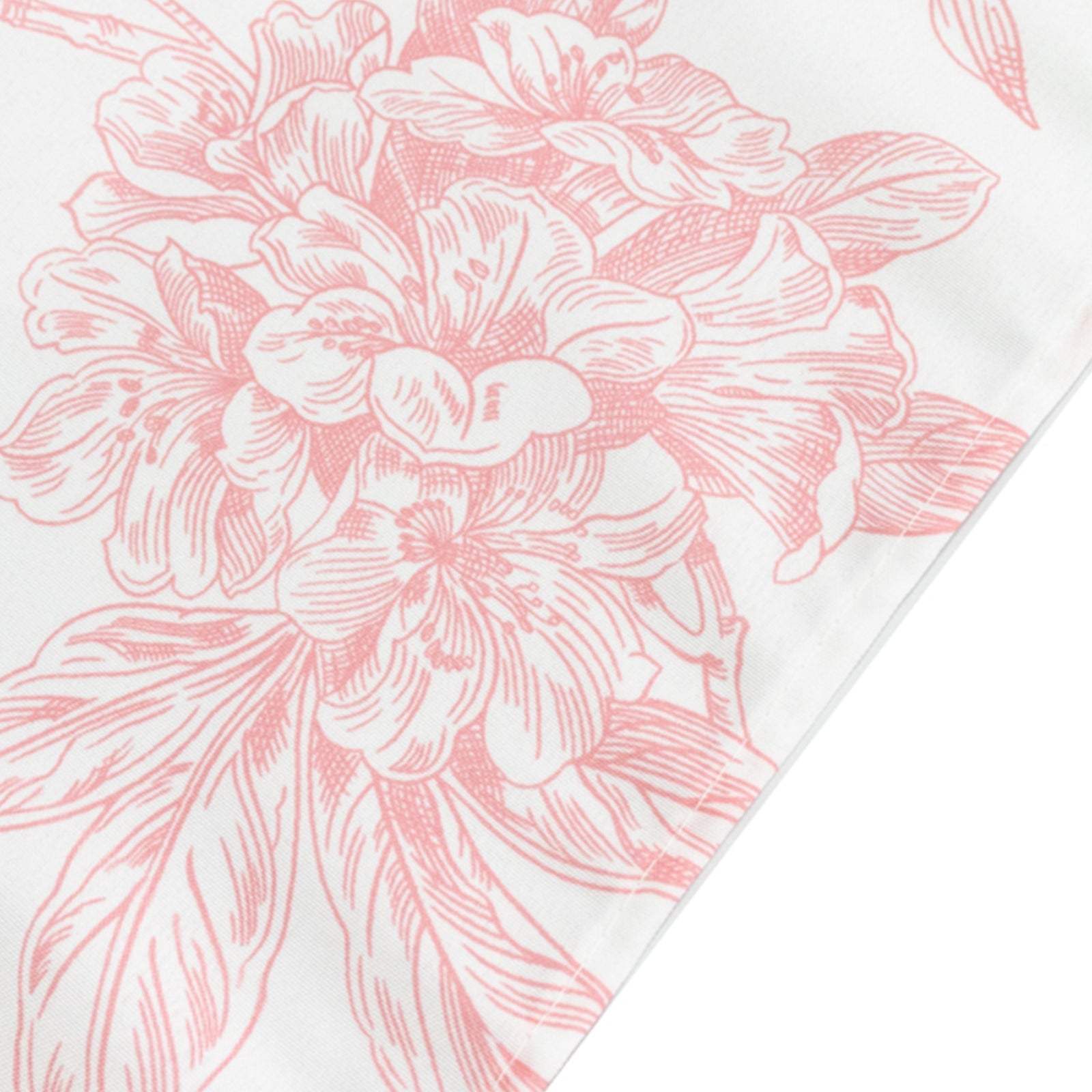 Polyester 60x102 Rectangle Tablecloth White - Pink French Toile Pattern for Modern Occasions
