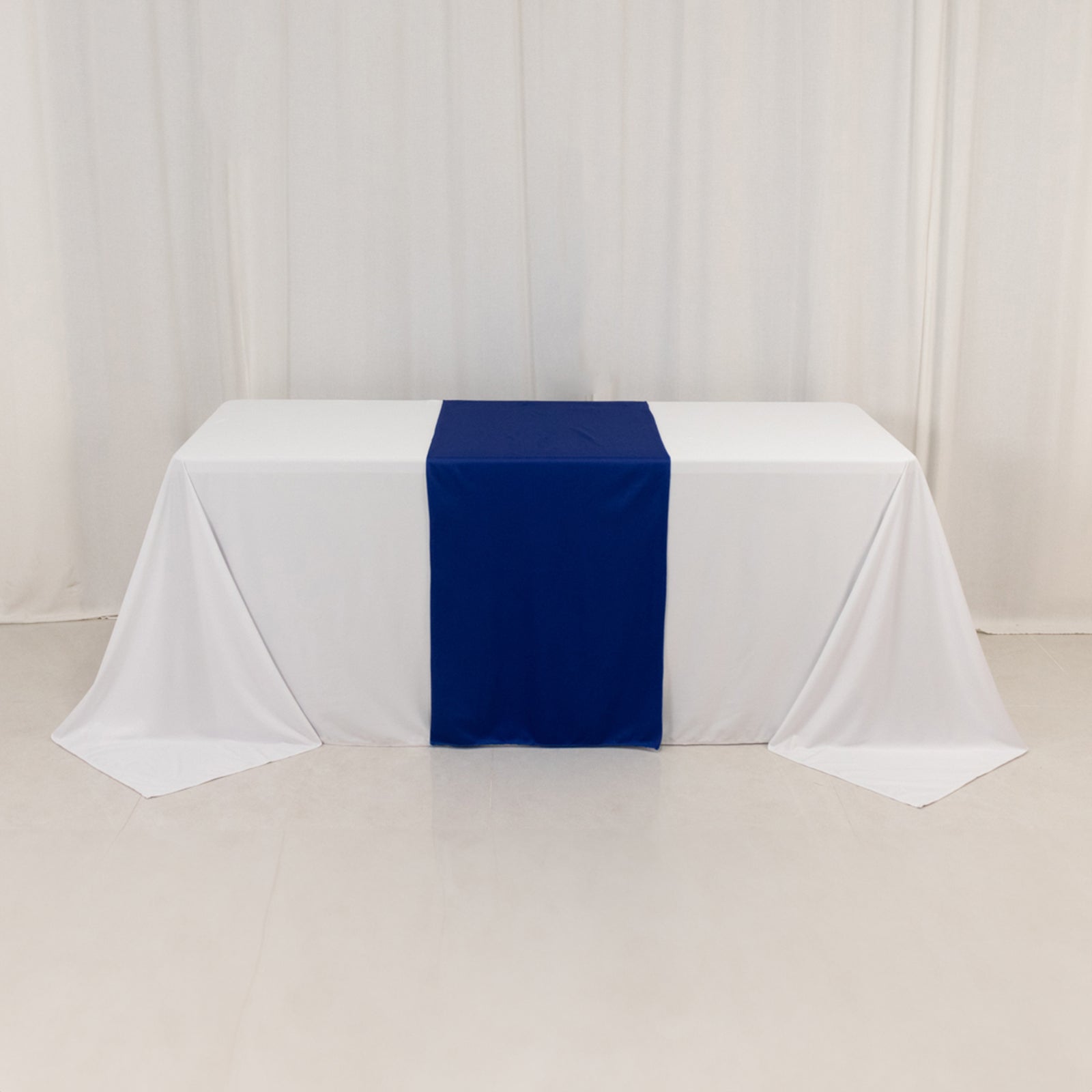 Wide Polyester 24x72 Table Runner Royal Blue - Durable Trade Show Table Linen