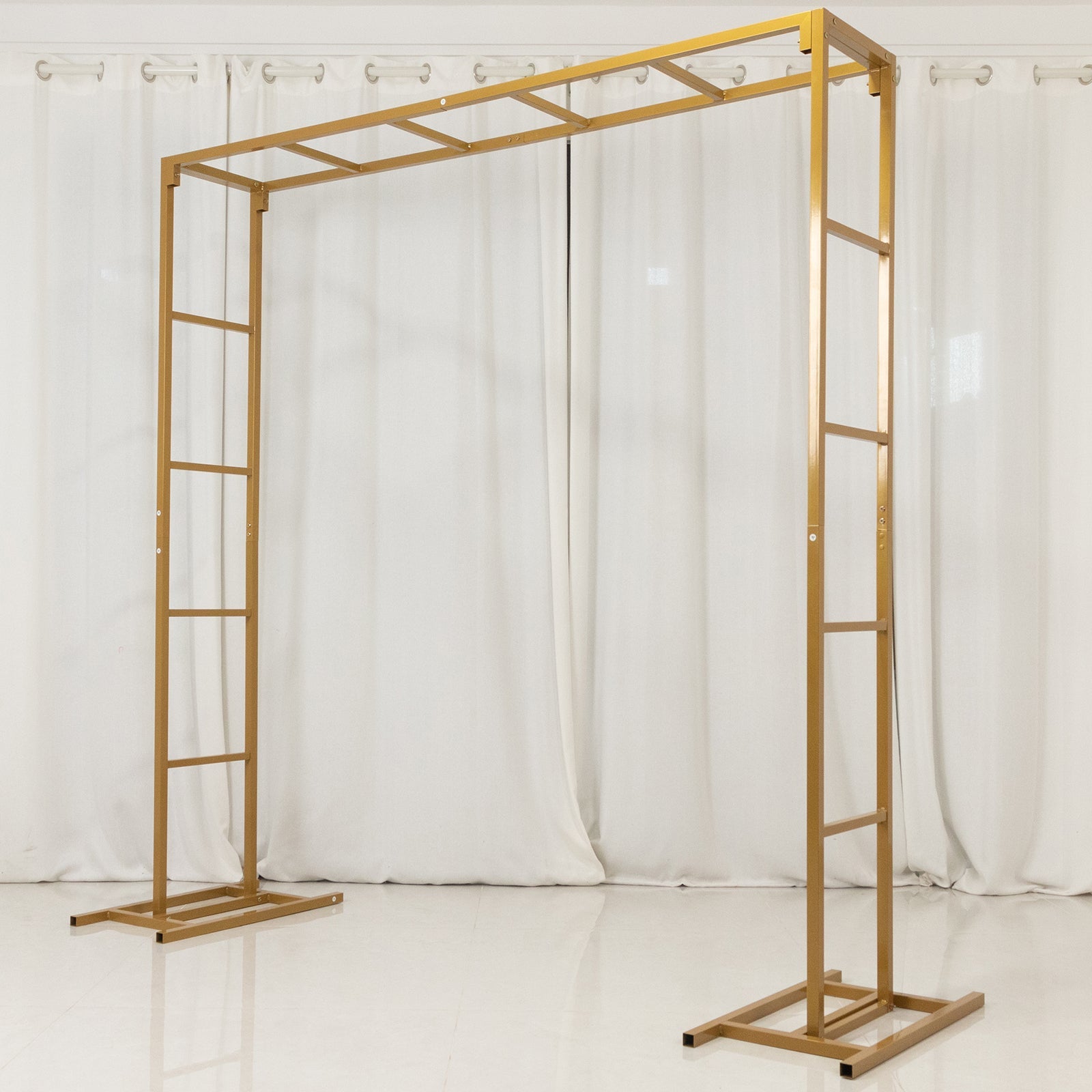 6ftx6ft Gold Square Arbor - Freestanding 6' High Over the Table Stand, Backdrop Stand with Double Frame for Floral Balloon Décor