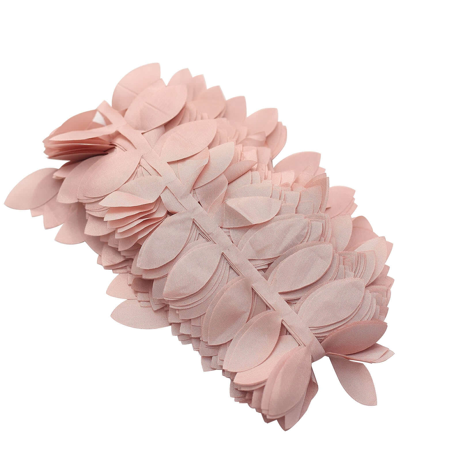 Taffeta Ribbon Sash with 4 Leaf Petal Design Dusty Rose 50ft - Sophisticated Artificial Fabric Garland