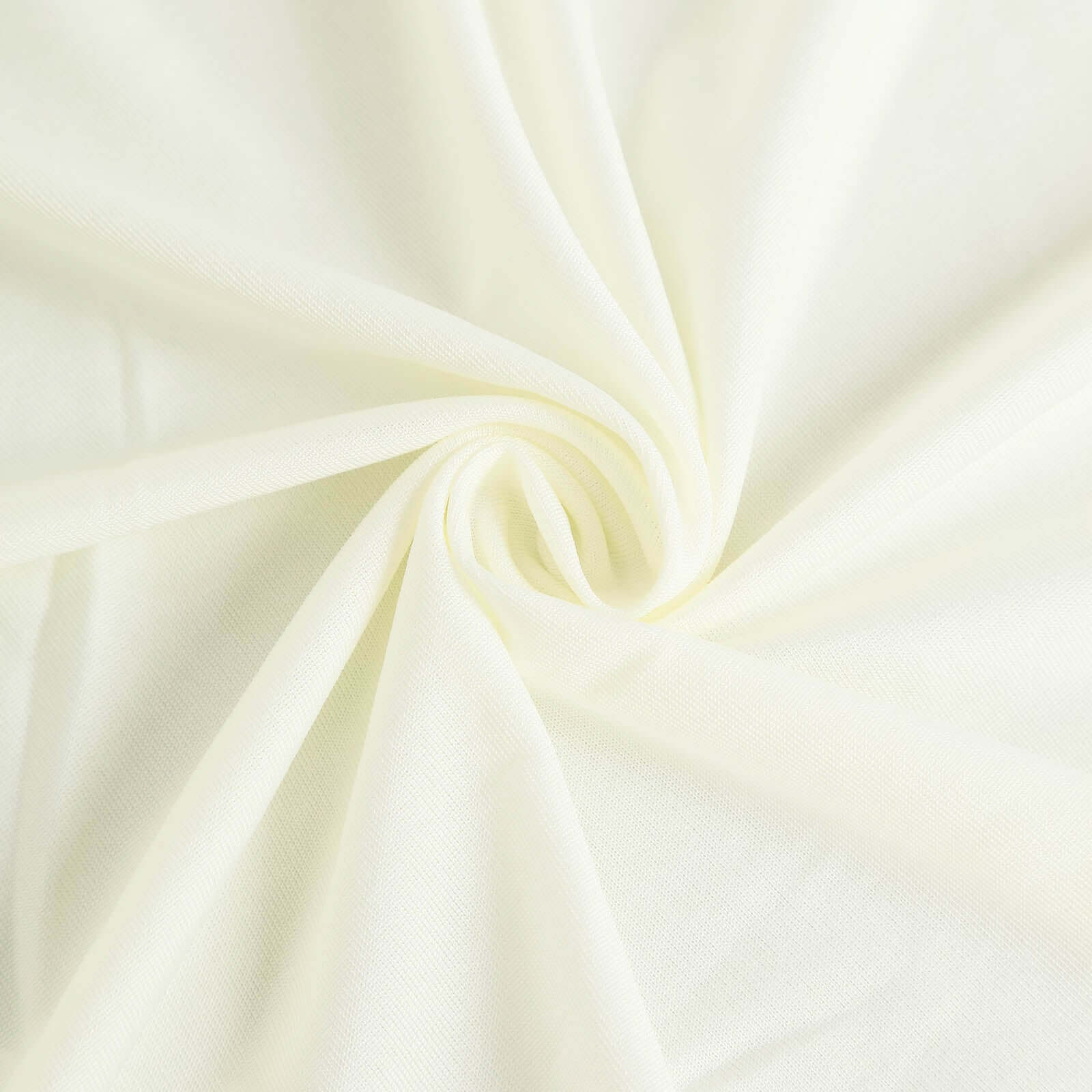 Spandex Rectangle 72x30 Table Skirt Ivory with Wavy Skirt-Like Effect Table Cover