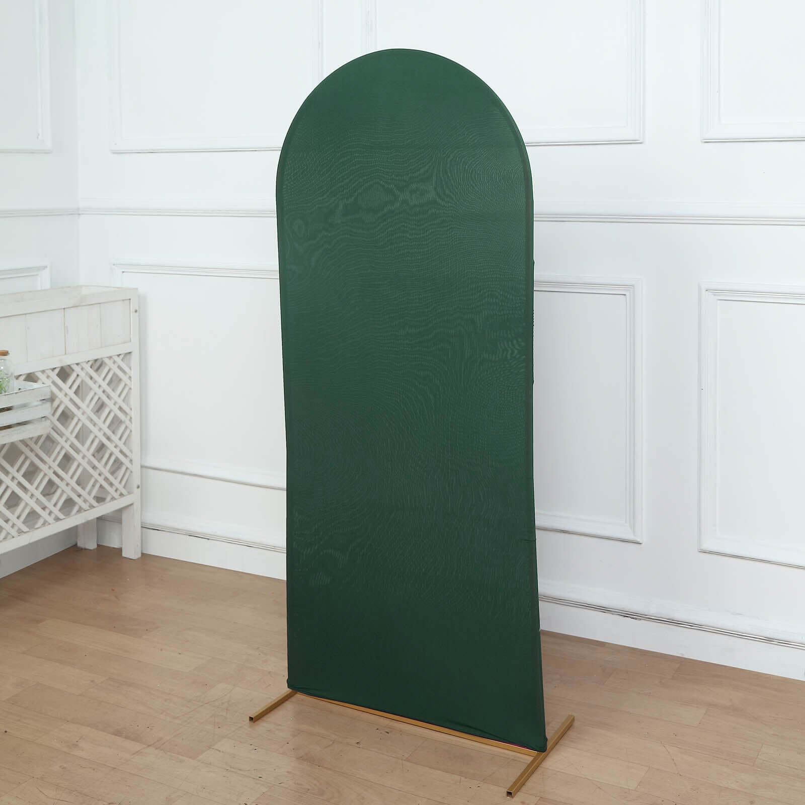 5ft Matte Hunter Emerald Green Spandex Fitted Chiara Backdrop Stand Cover For Round Top Wedding Arch